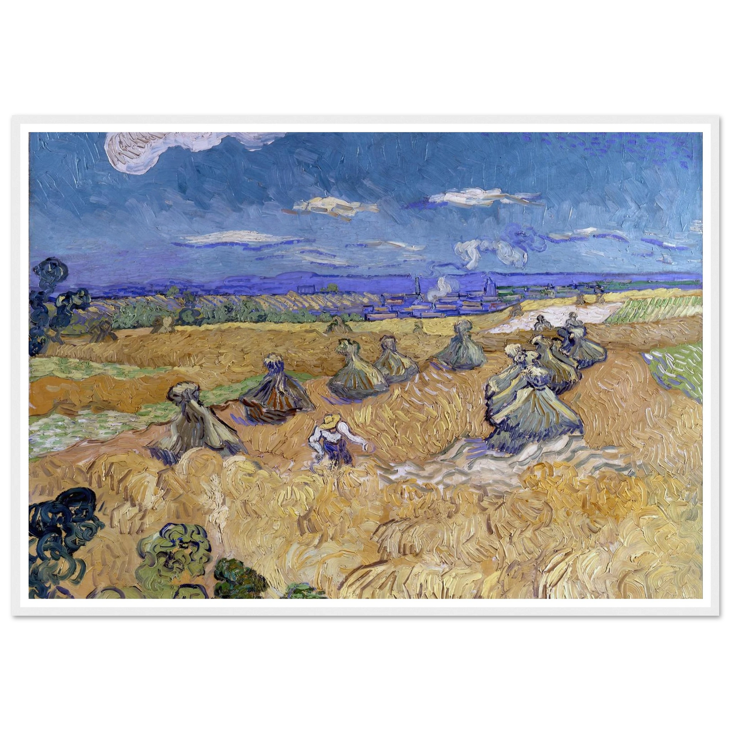 Wheat Fields with Reaper, Auvers Art Print | Vincent van Gogh-Quipham Collections