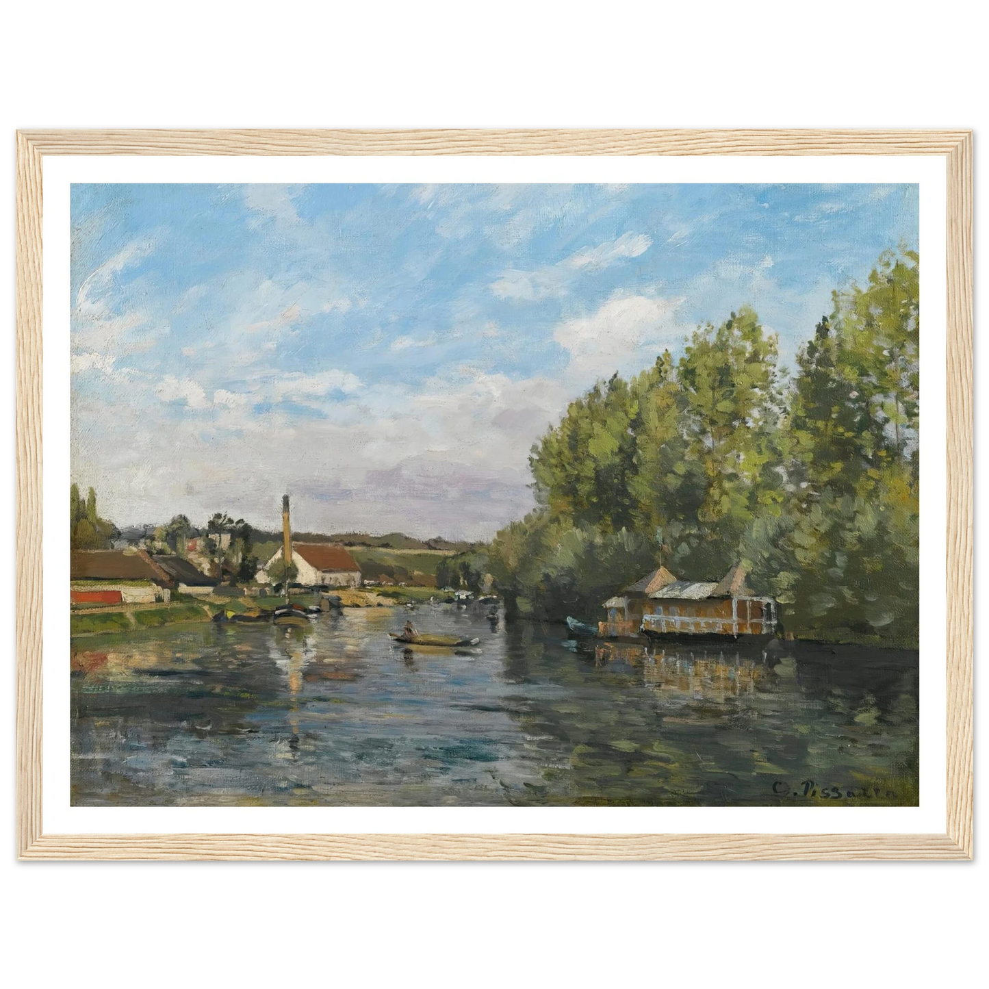La Seine À Port-Marly (circa 1872) Art Print | Camille Pissarro-Quipham Collections