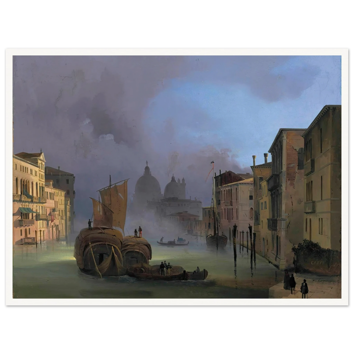 The Grand Canal, Venice, From The Ponte Dell’accademia, With Santa Maria Della Salute Art Print | Ippolito Caffi-Quipham Collections
