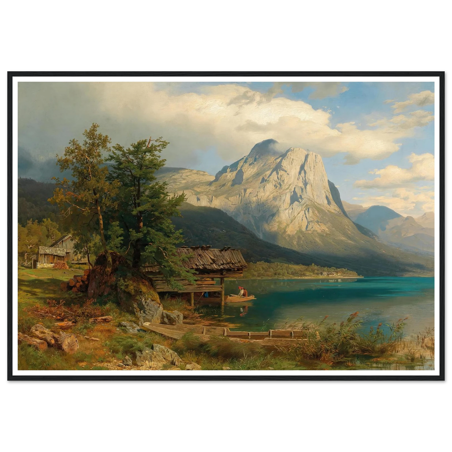 A View of Lake Grundlsee with Backenstein Art Print | August Wilhelm Leu-Quipham Collections