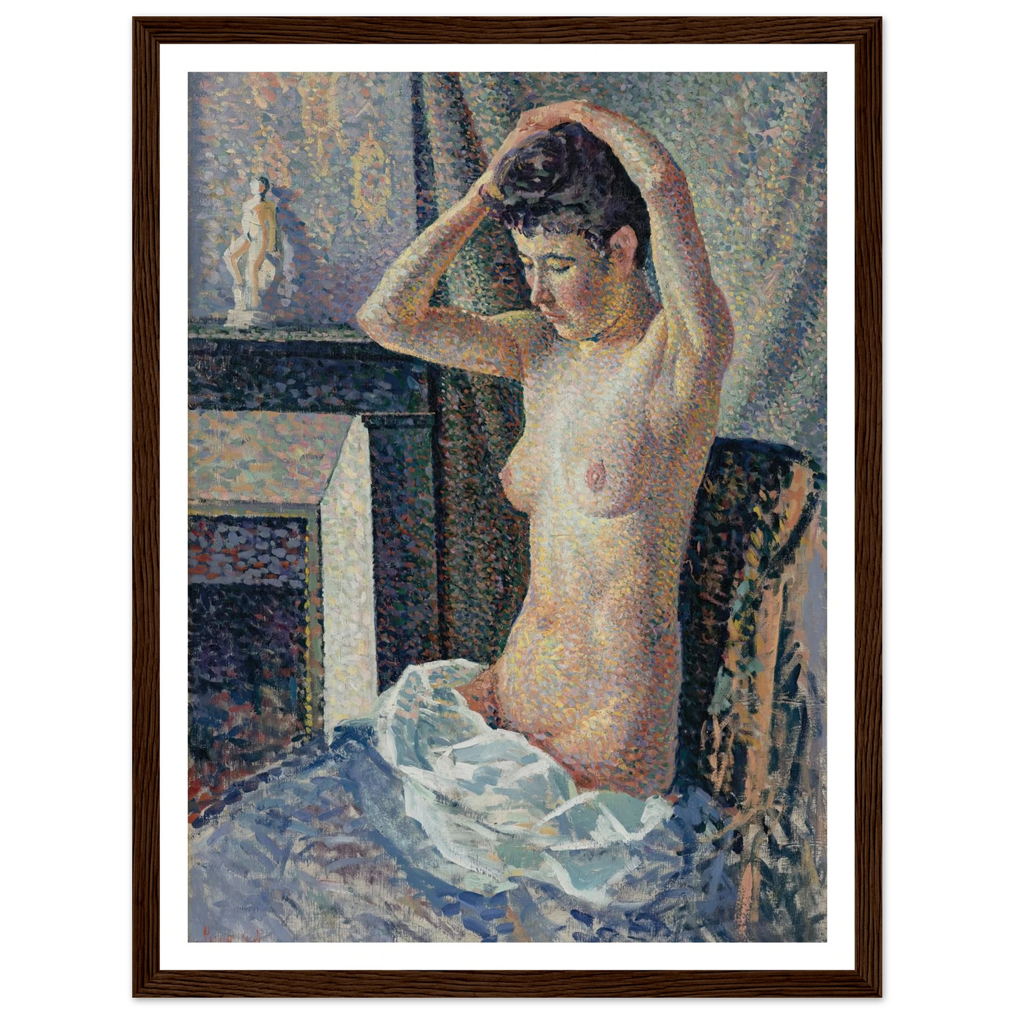 Nu se coiffant (1889) Art Print | Maximilien Luce-Quipham Collections