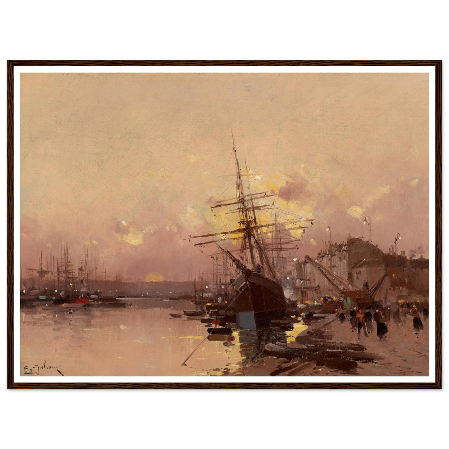 Port Breton au crépuscule Art Print | Eugene Galien Laloue-Quipham Collections