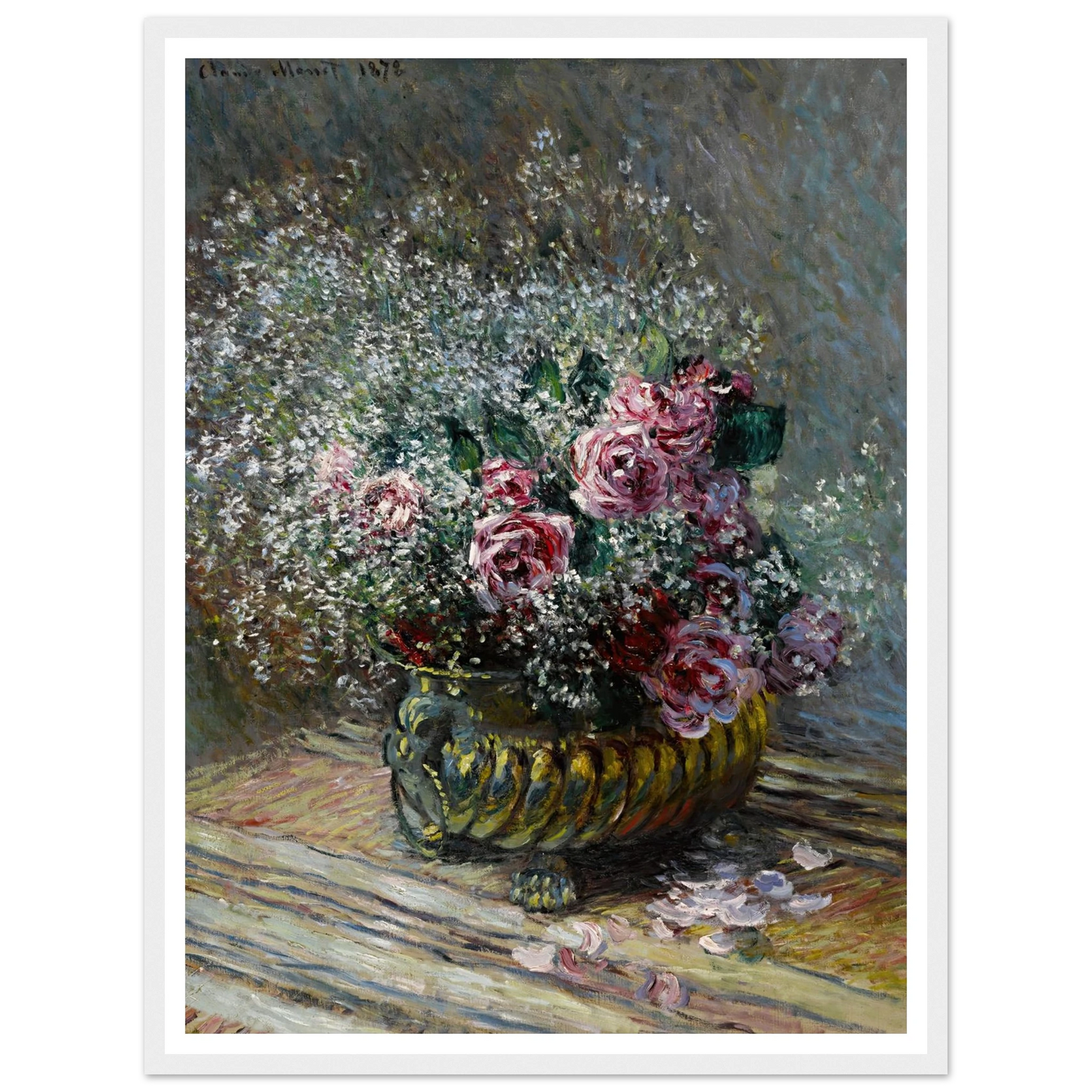 Fleurs dans un pot (Roses et brouillard) (1878) Art Print | Claude Monet-Quipham Collections