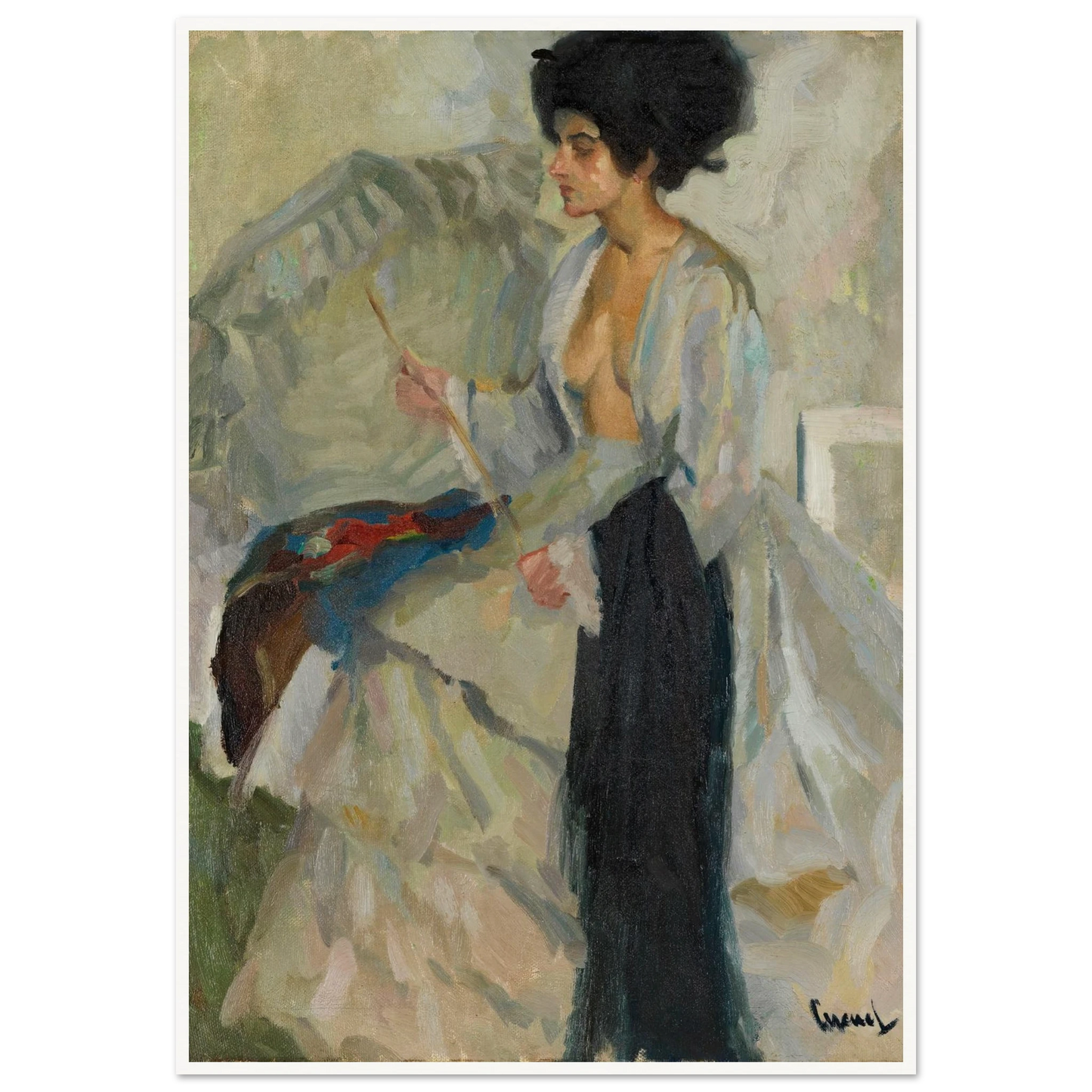 Woman in the studio (1915) Art Print | Edward Cucue-Quipham Collections
