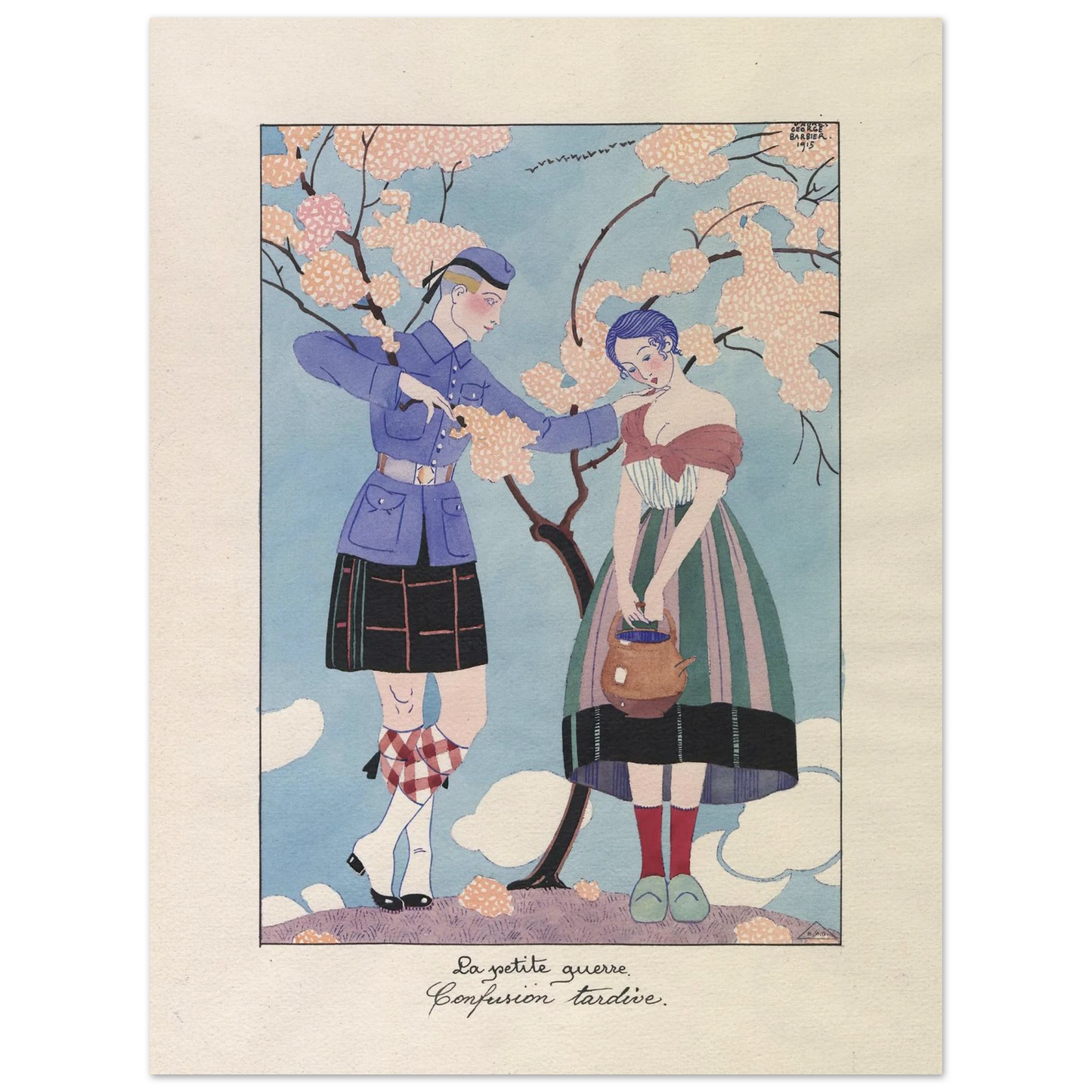 La petite guerre. Confusion tardive (1915) Art Print | George Barbier-Quipham Collections