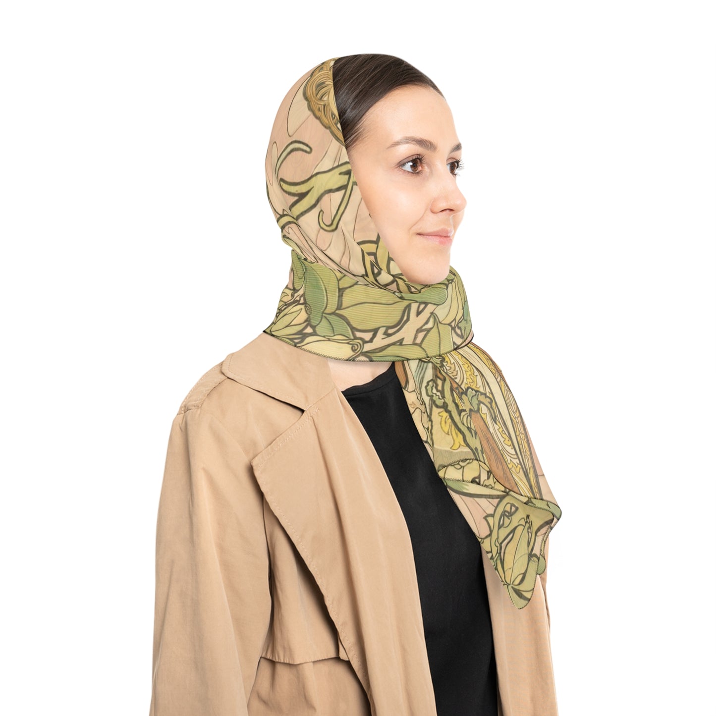 Femme à Marguerite (Woman with Daisy) | Alphonse Mucha Scarf – Art Nouveau Scarf-Quipham Collections