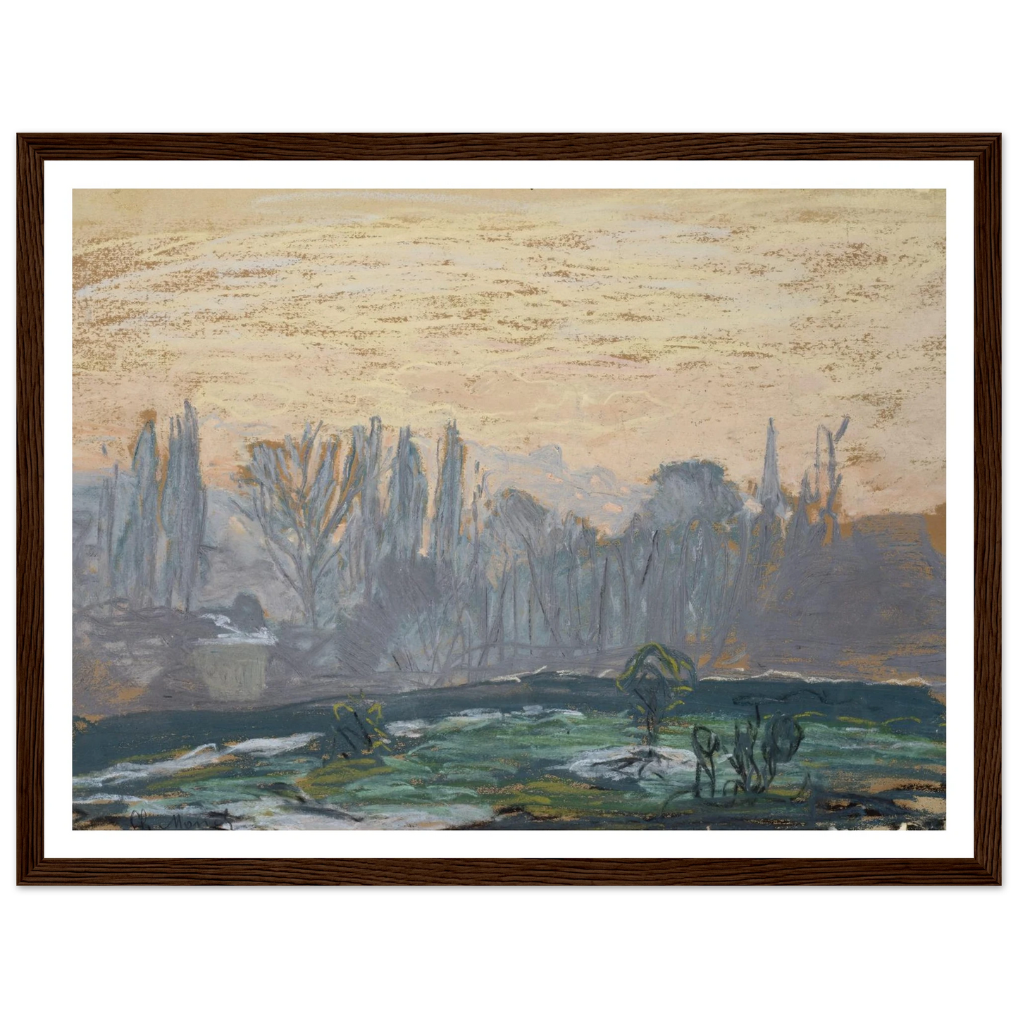 Winter Landscape with Evening Sky (ca. 1870 – 1880) Art Print | Claude Monet-Quipham Collections