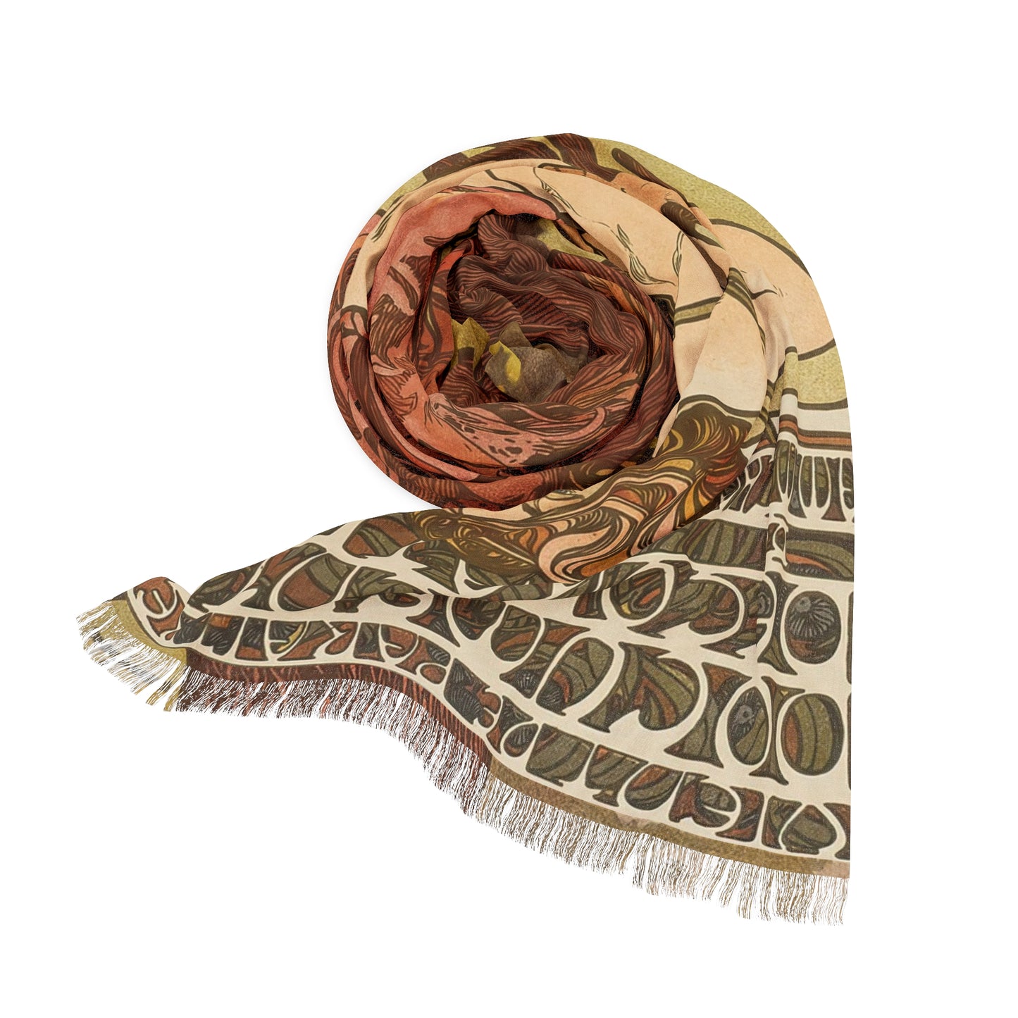 Illustration of Draped Woman | Alphonse Mucha Scarf – Art Nouveau Scarf-Quipham Collections