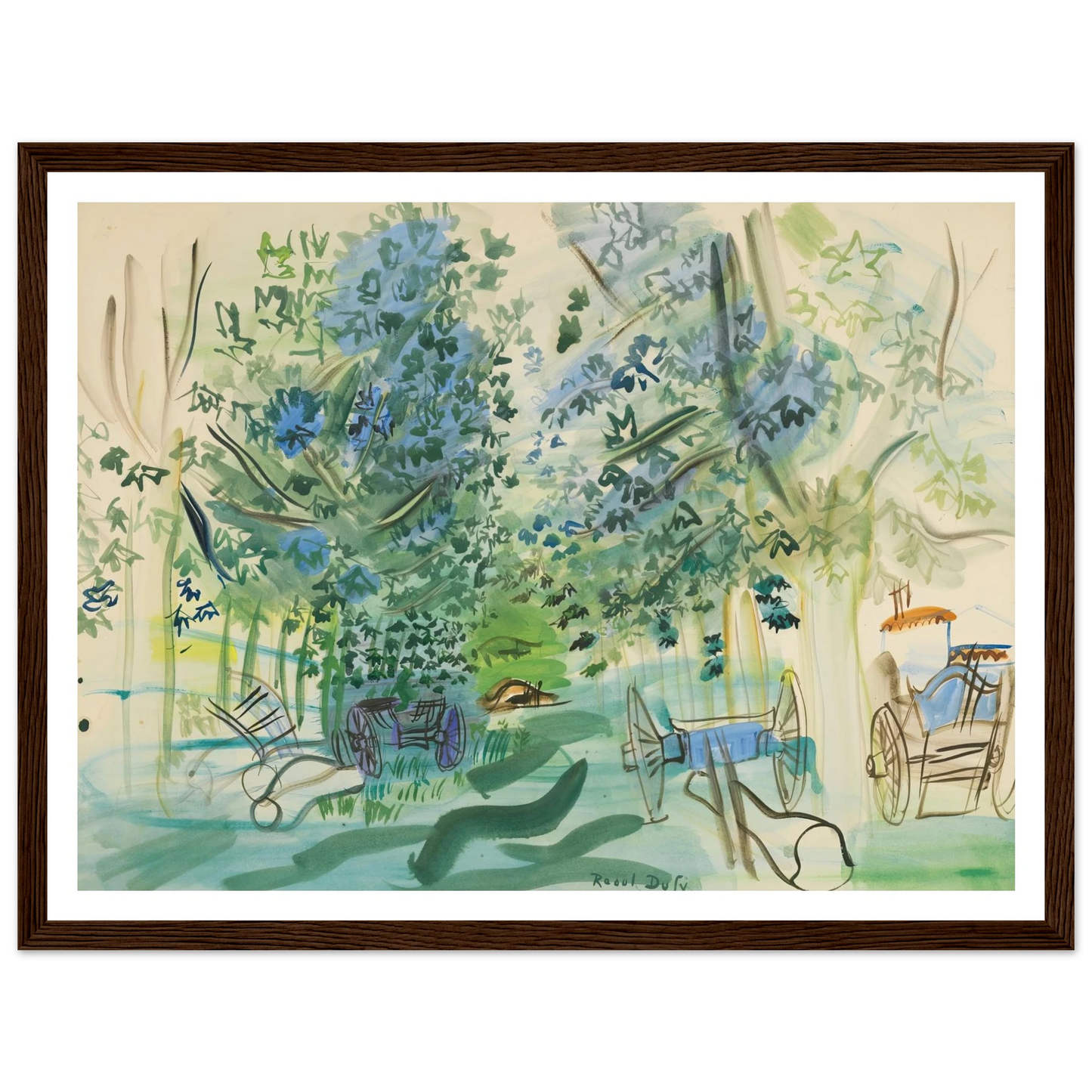 Les charrettes à Montsaunès Art Print | Raoul Dufy-Quipham Collections