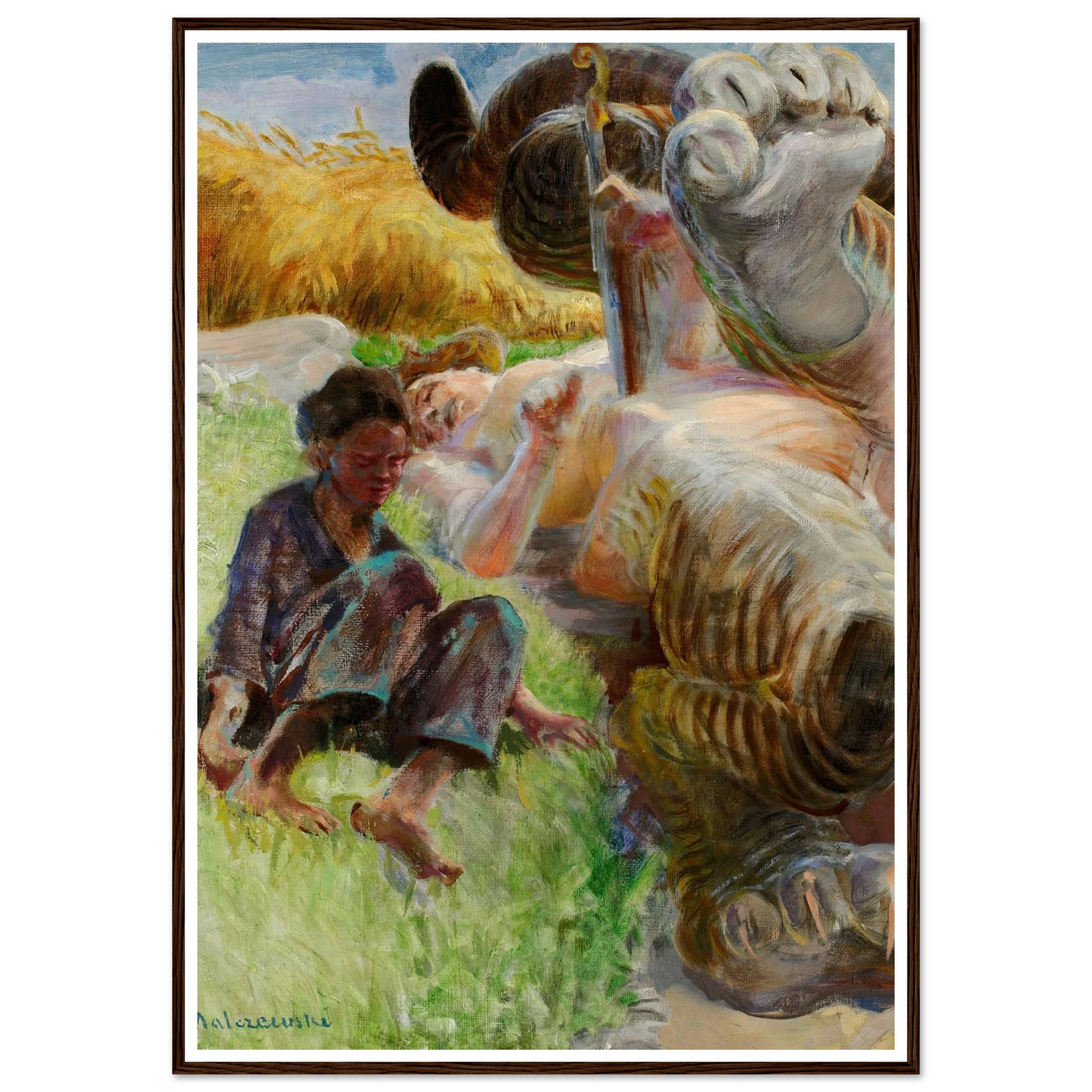 Shepherd boy and a harpy (1904-1906) Art Print | Jacek Malczewski-Quipham Collections