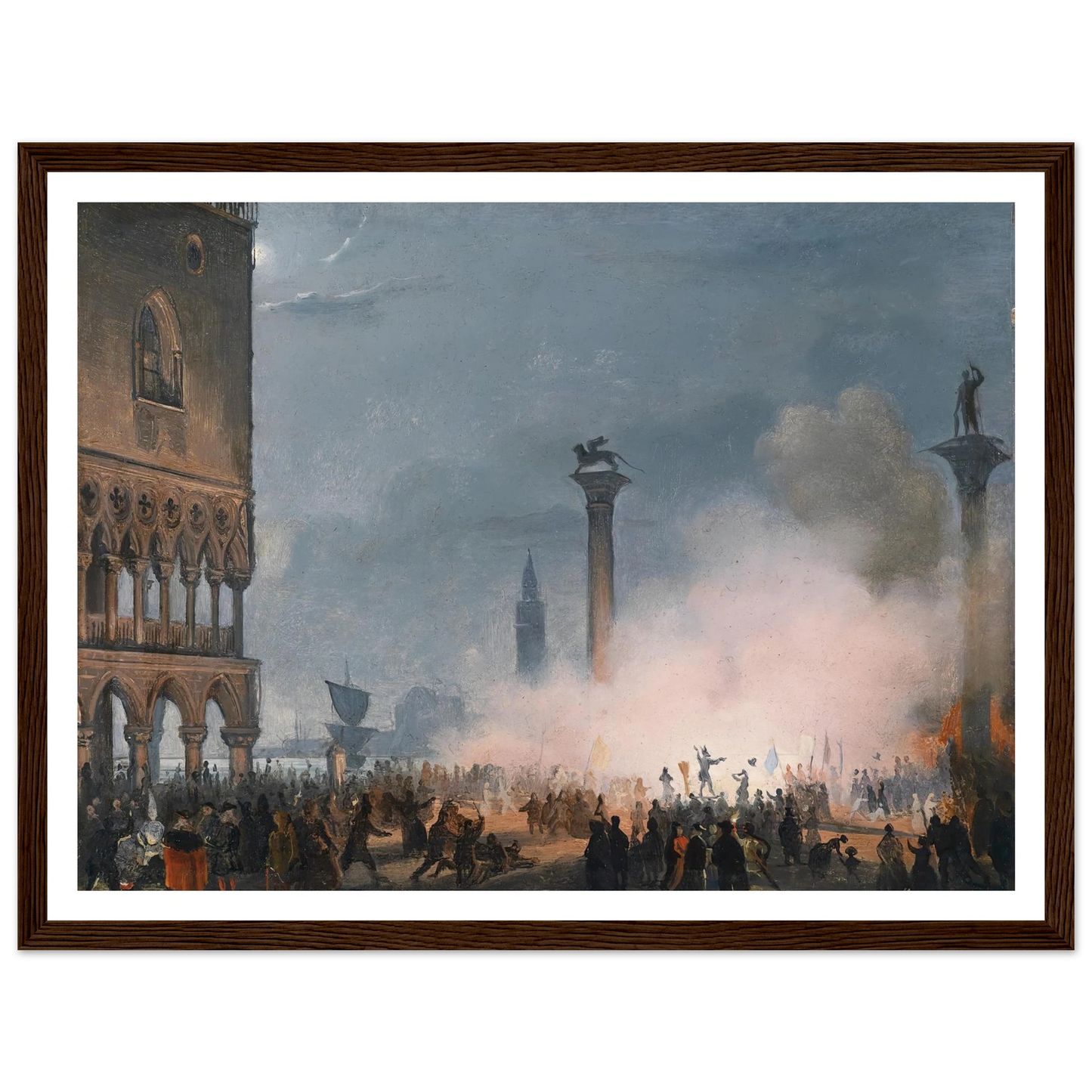 Venedi Piazzetta bei Nacht Art Print | Ippolito Caffi-Quipham Collections