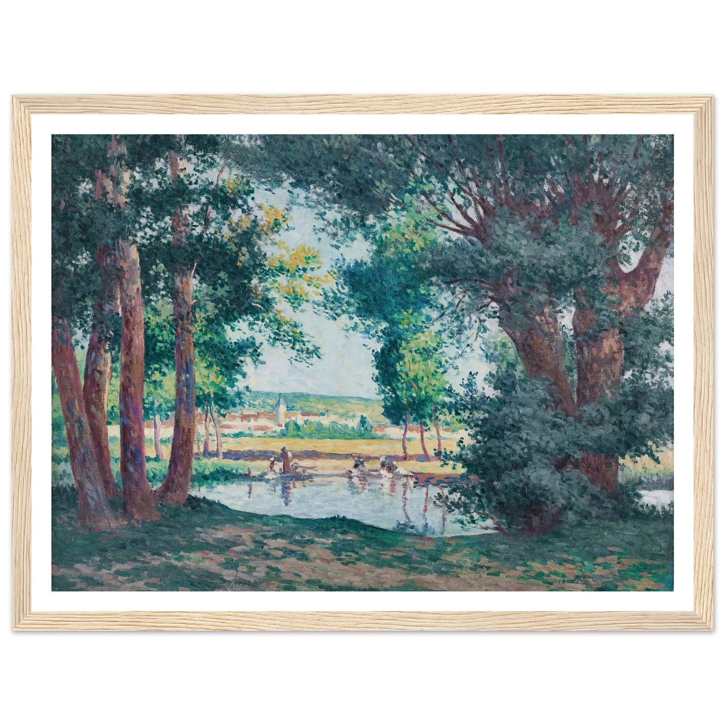 Bessy-sur-Cure, les lavandieres au bord de l’eau (1906) Art Print | Maximilien Luce-Quipham Collections