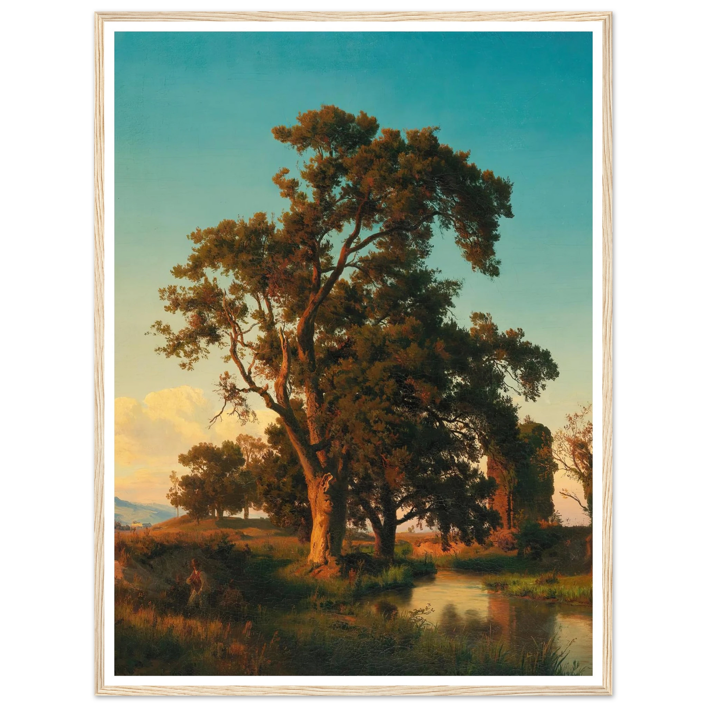 A majestic tree in the evening light Art Print | Oswald Achenbach-Quipham Collections