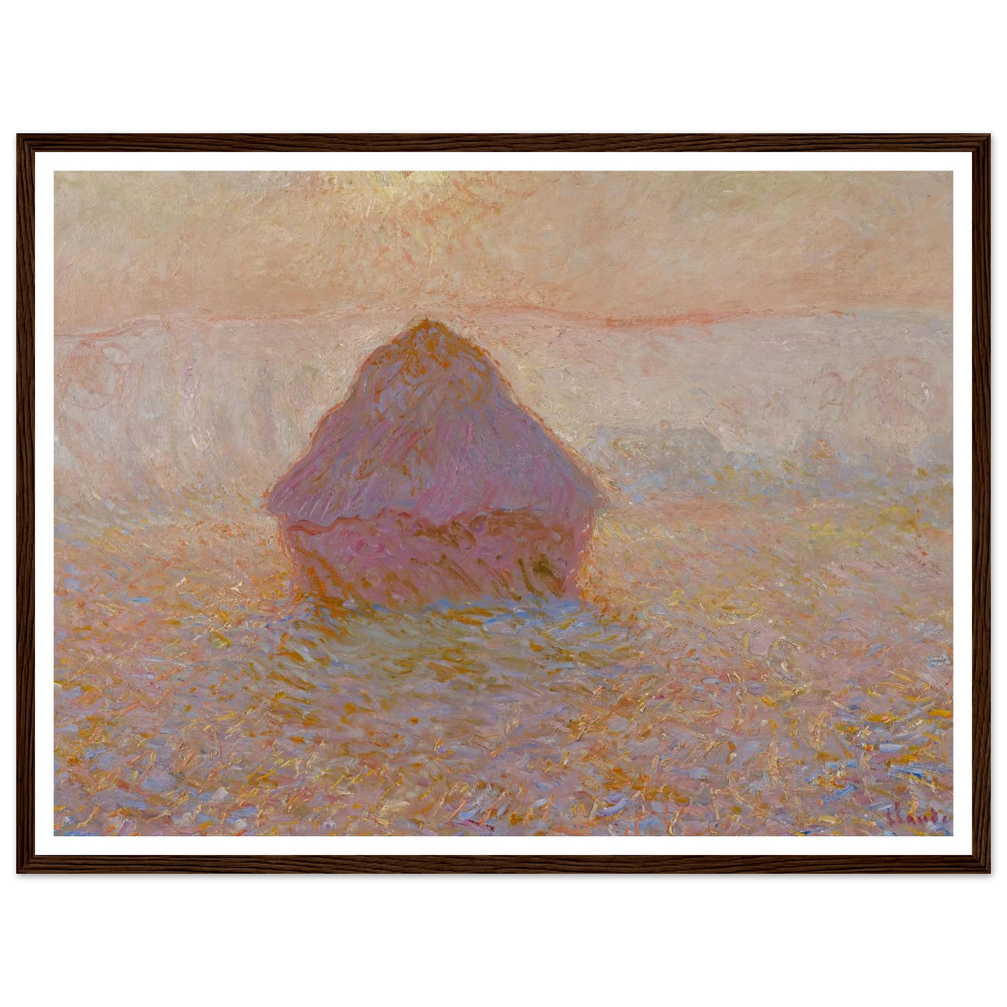 Grainstack-Sun in the Mist (1891) Art Print | Claude Monet-Quipham Collections