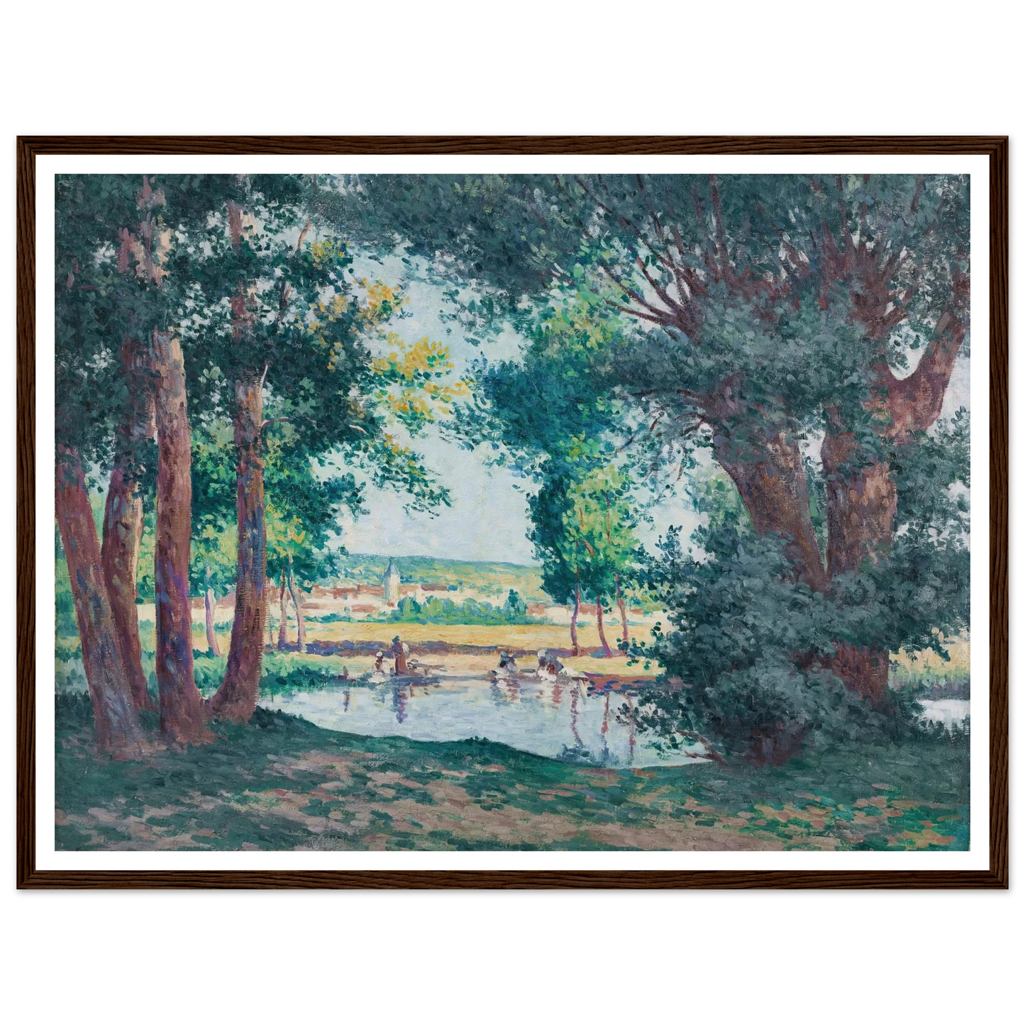 Bessy-sur-Cure, les lavandieres au bord de l’eau (1906) Art Print | Maximilien Luce-Quipham Collections