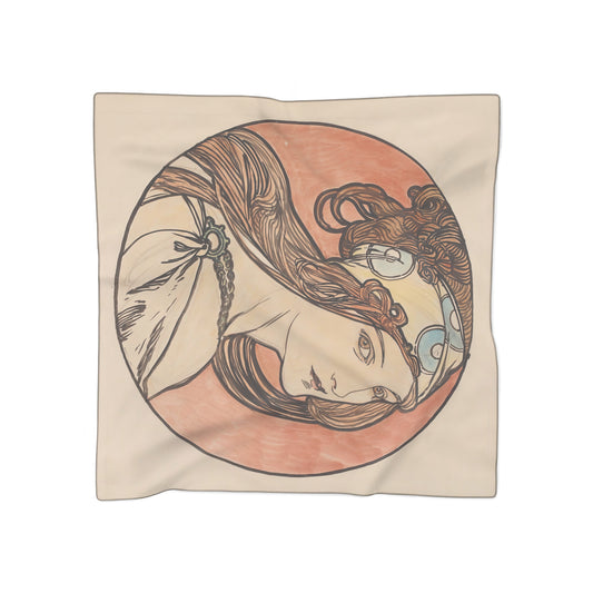 Woman with a Headscarf | Alphonse Mucha Scarf – Art Nouveau Scarf-Quipham Collections