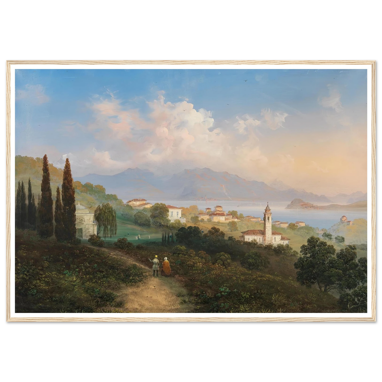 A View of Lake Como and Menaggio, with Punta di Bellagio on the Right (1847) Art Print | Carlo Bossoli-Quipham Collections