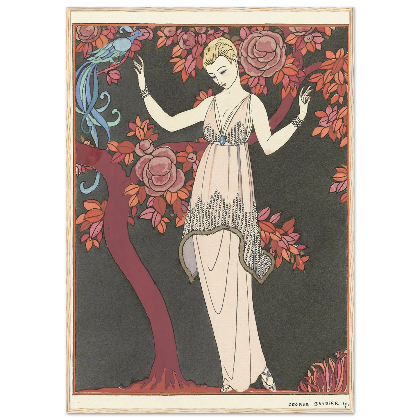 L’Arbre de science _Robe du soir de Doeuillet (1914) Art Print | George Barbier-Quipham Collections