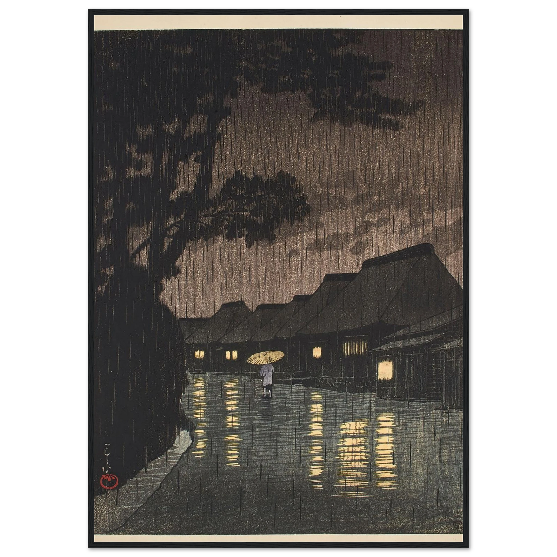 Soshu Maekawa no ame (Rain at Maekawa, Sagami Province) (1932) Art Print | Kawase Hasui-Quipham Collections