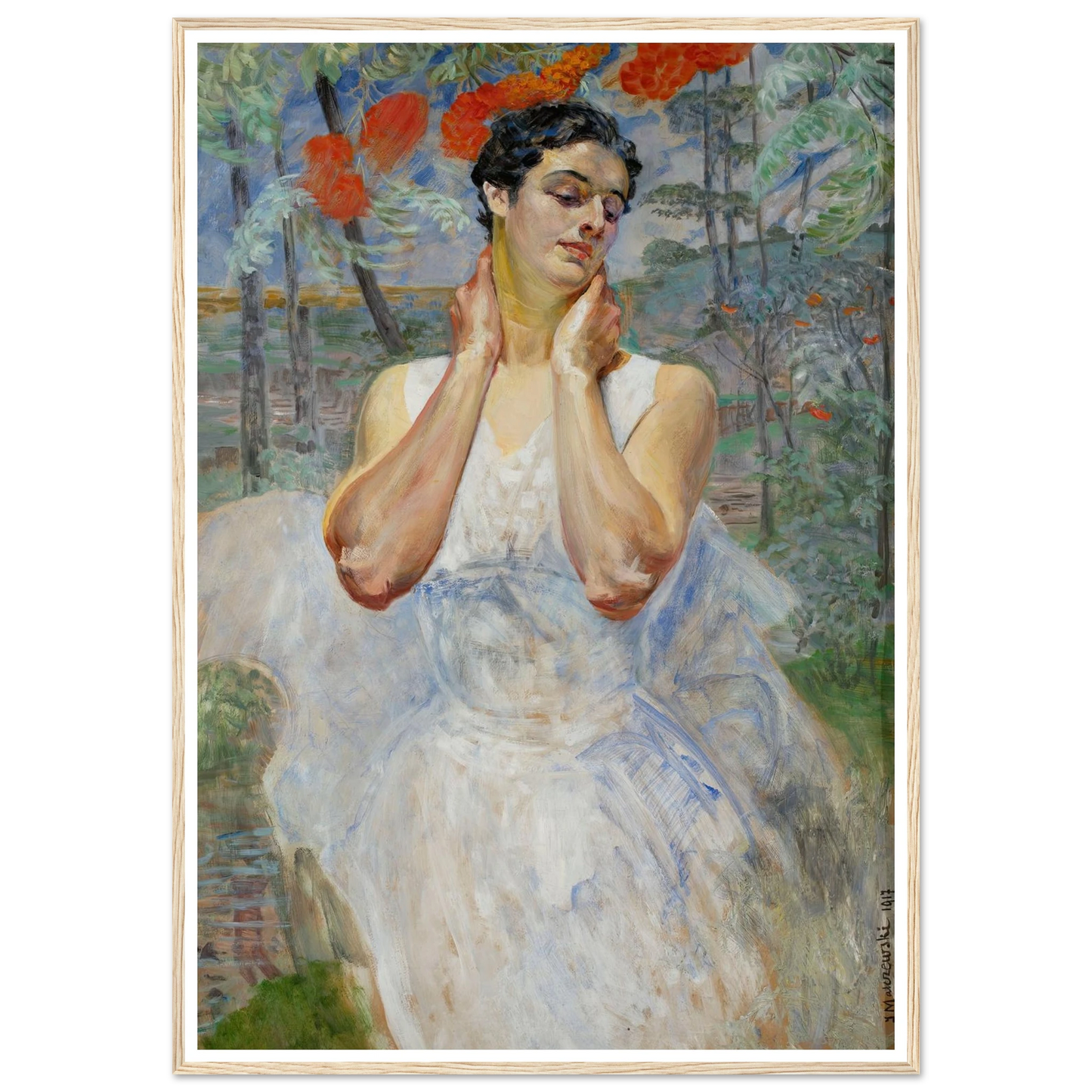 Portrait of a woman with rowanberry (1917) Art Print | Jacek Malczewski-Quipham Collections