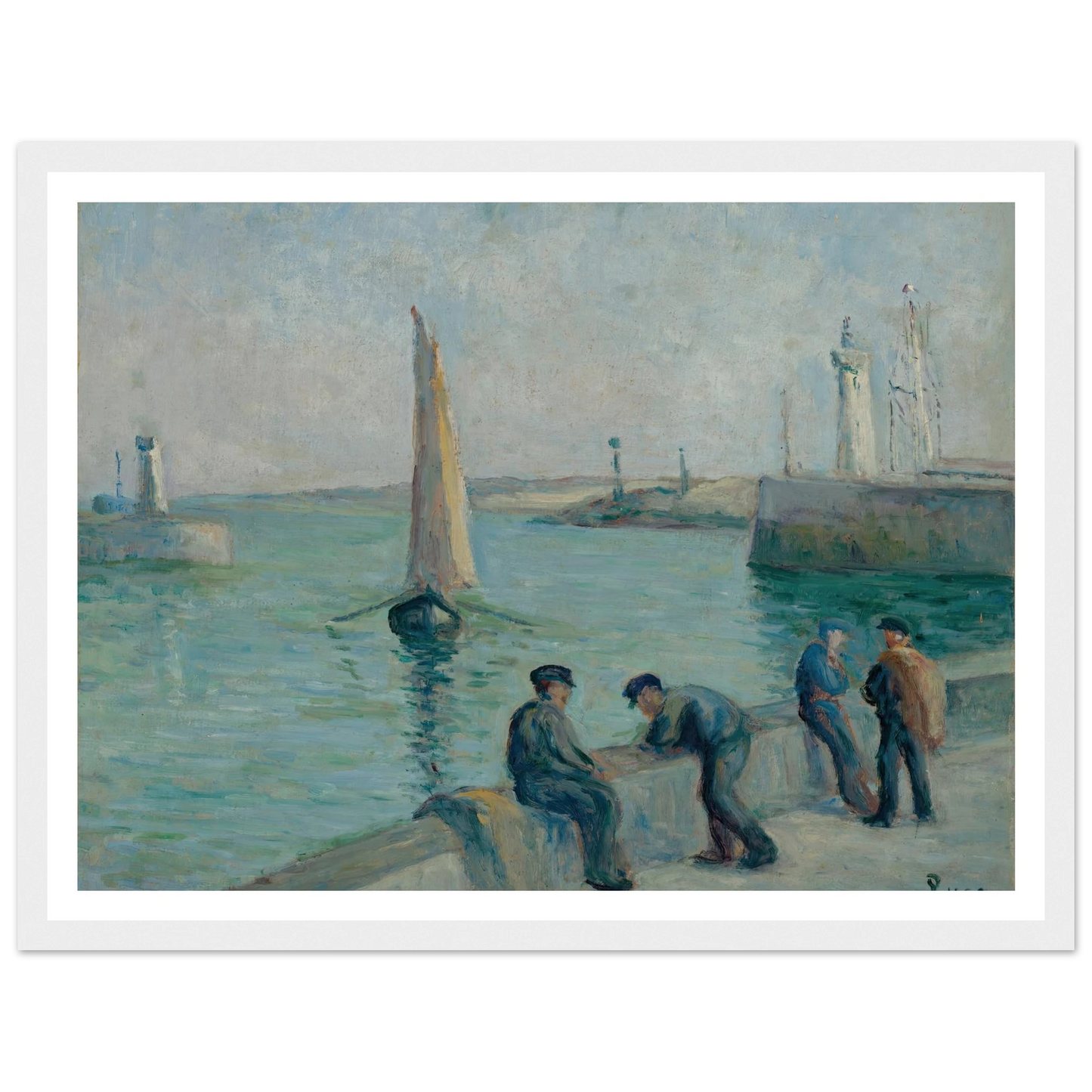 Honfleur, Pêcheurs sur le Port Art Print | Maximilien Luce-Quipham Collections