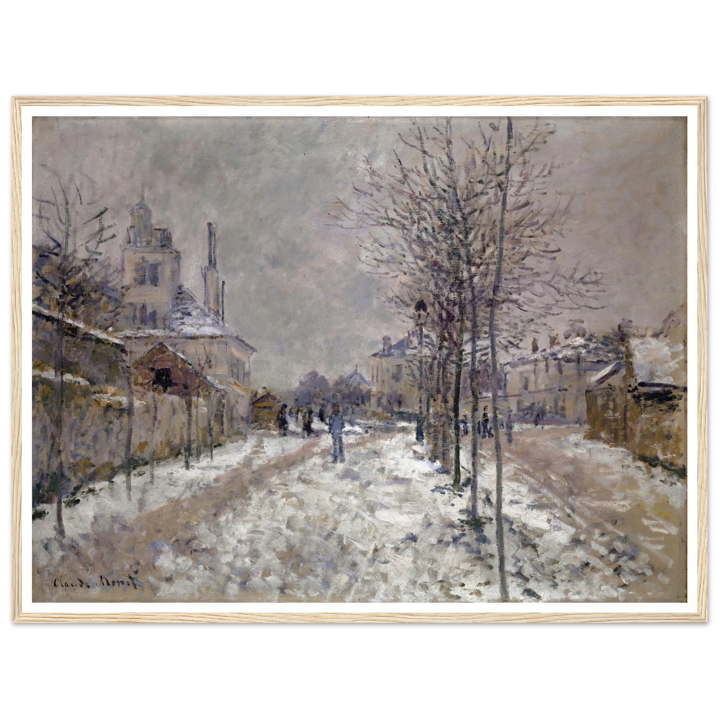 The Snow-Covered Boulevard De Pontoise In Argenteuil (1875) Art Print | Claude Monet-Quipham Collections
