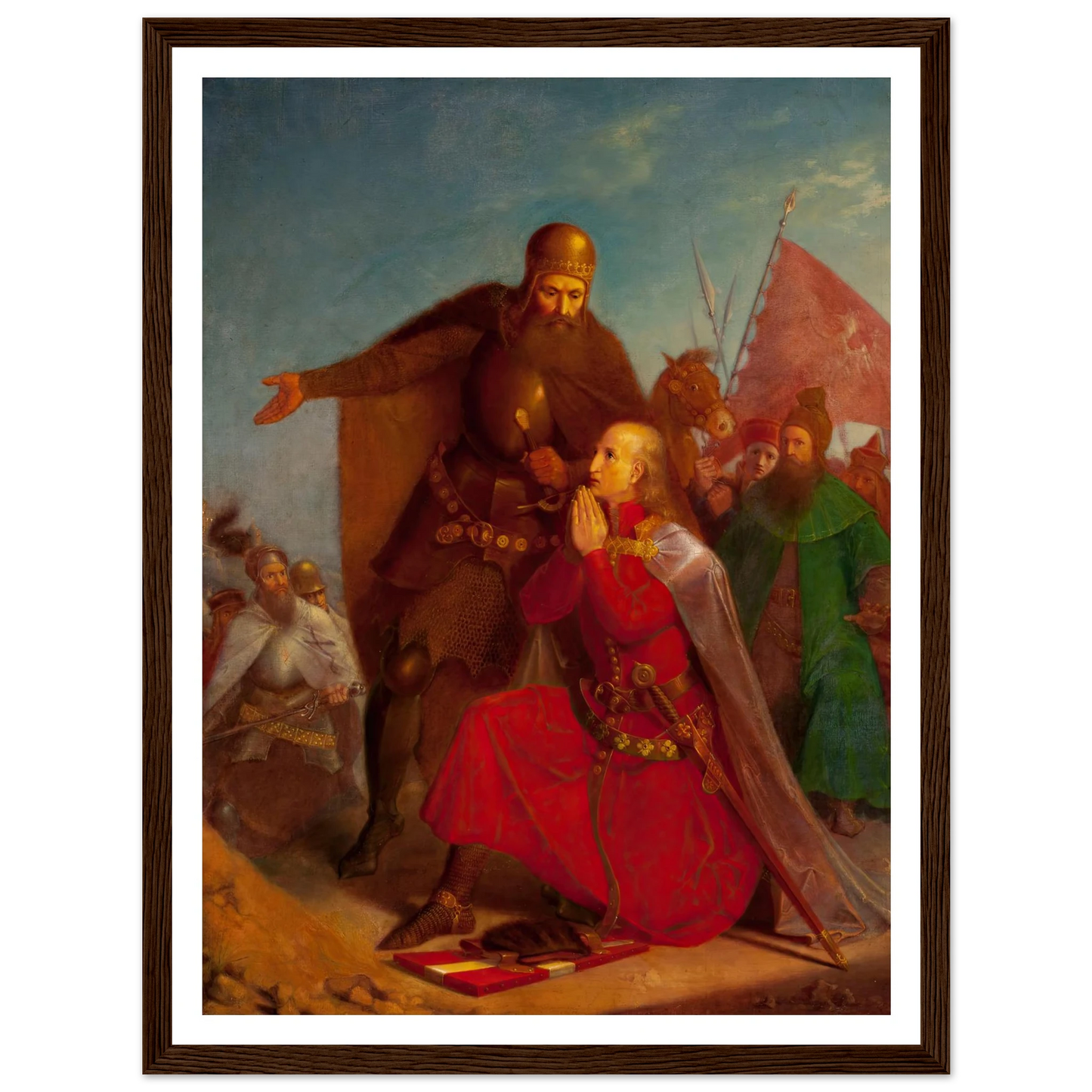 Władysław Jagiełło and Vytautas praying before the battle of Grunwald (1855) Art Print | Jan Matejko-Quipham Collections