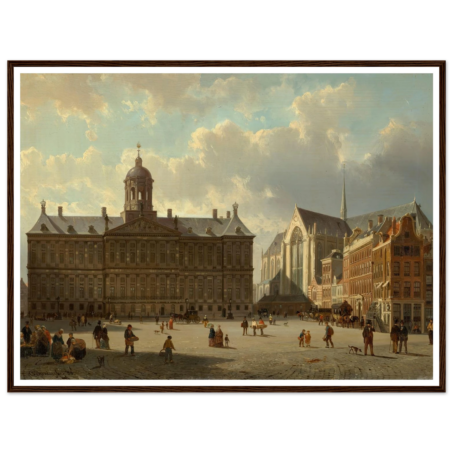 The Royal Palace and the Nieuwe Kerk on the Dam, Amsterdam (1855) Art Print | Cornelis Springer-Quipham Collections