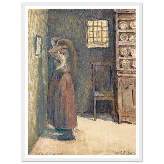 Jeune Paysanne Se Coiffant (1891) Art Print | Camille Pissarro-Quipham Collections