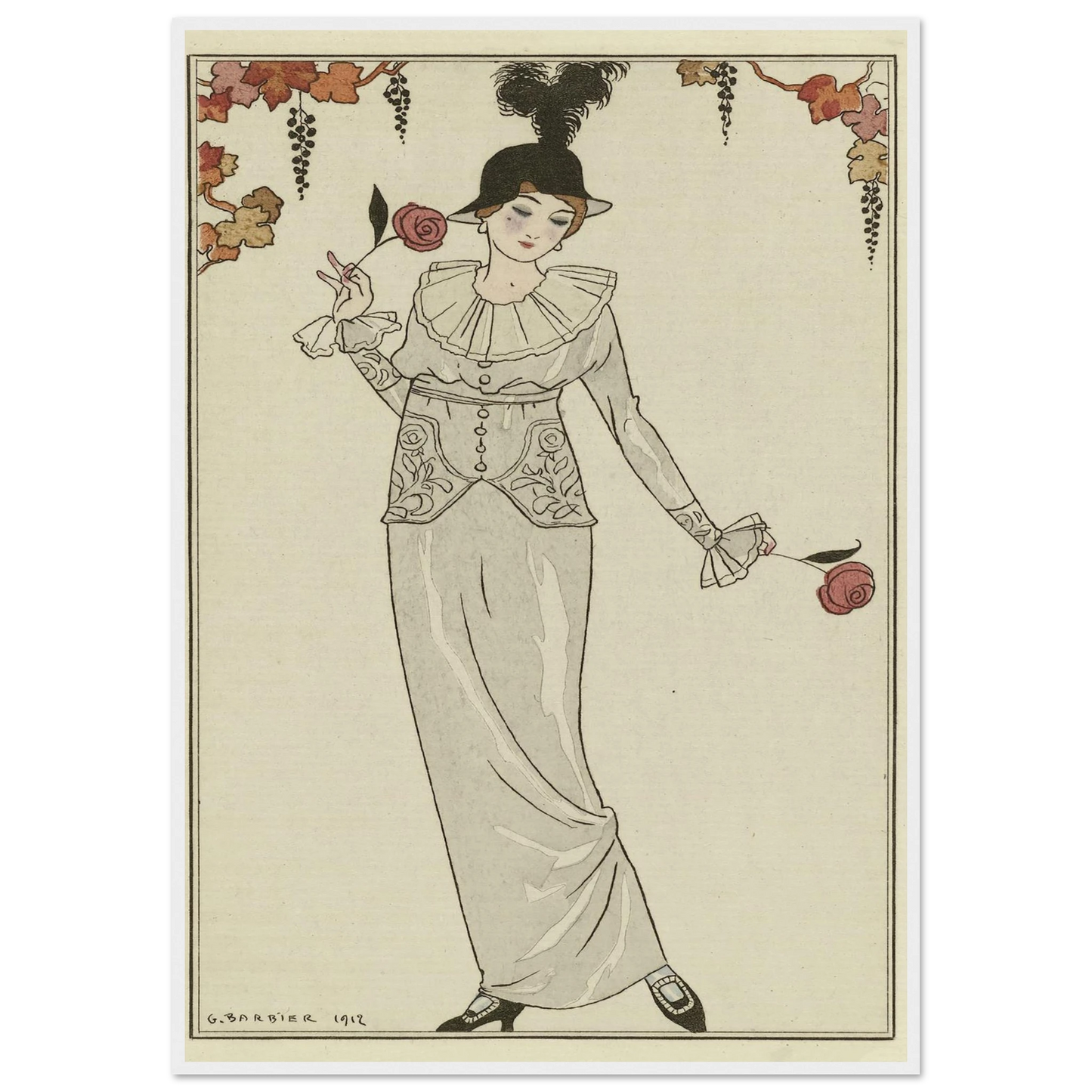 Journal des Dames et des Modes, 1912, Costumes Parisiens, no. 8 (1912) Art Print | George Barbier-Quipham Collections