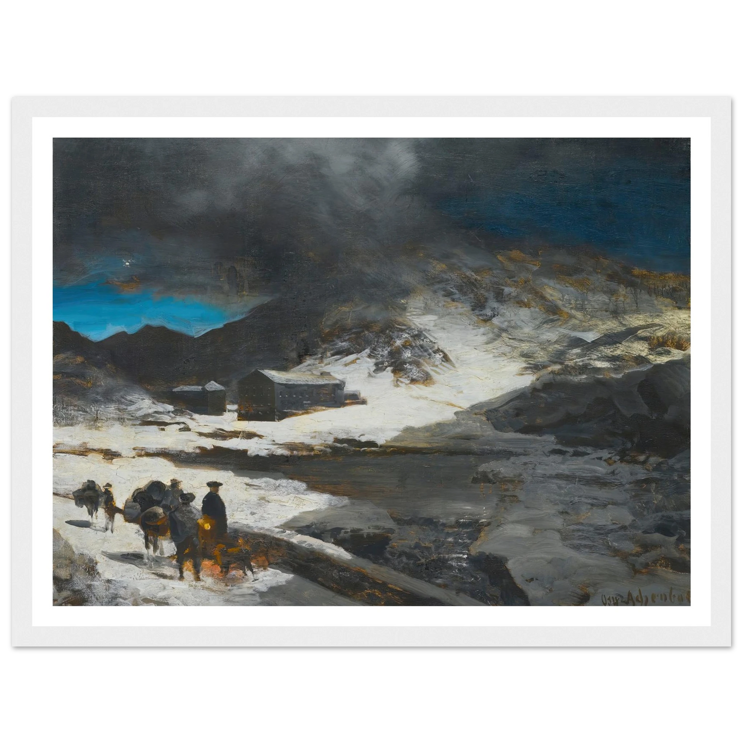 The Great St Bernard Inn, In The Alps Art Print | Oswald Achenbach-Quipham Collections