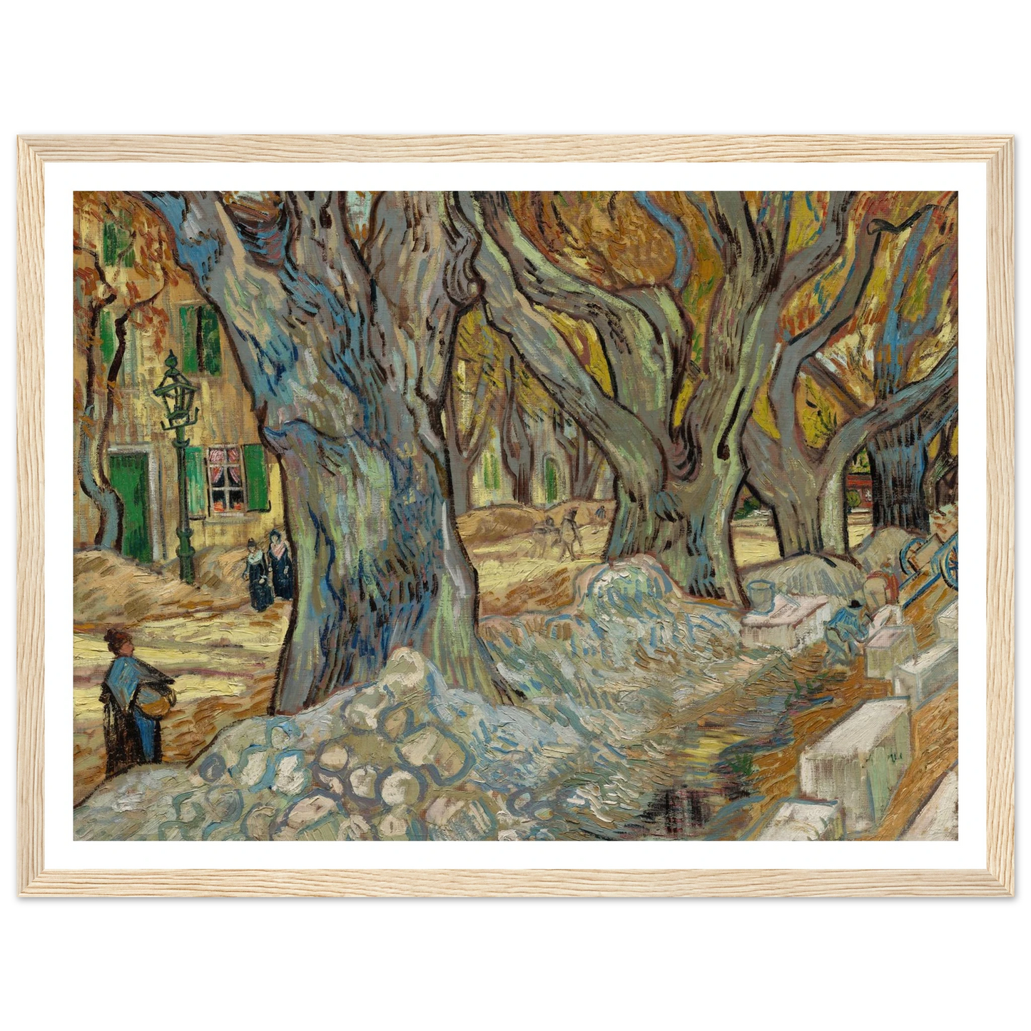 The Large Plane Trees (Road Menders at Saint-Rémy) (1889) Art Print | Vincent van Gogh-Quipham Collections