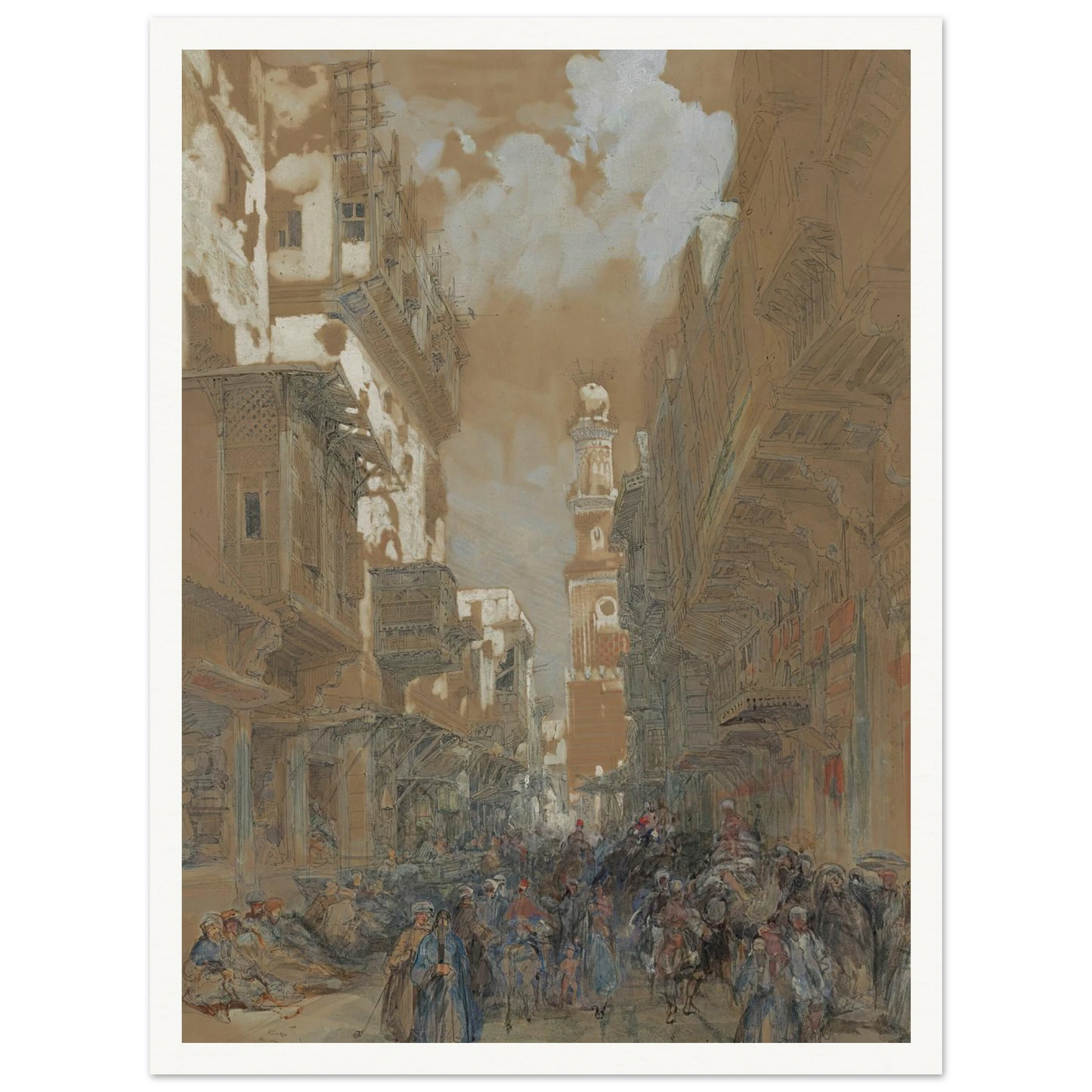 Mosque, El Mooristan, Cairo, Egypt (1838) Art Print | David Roberts-Quipham Collections