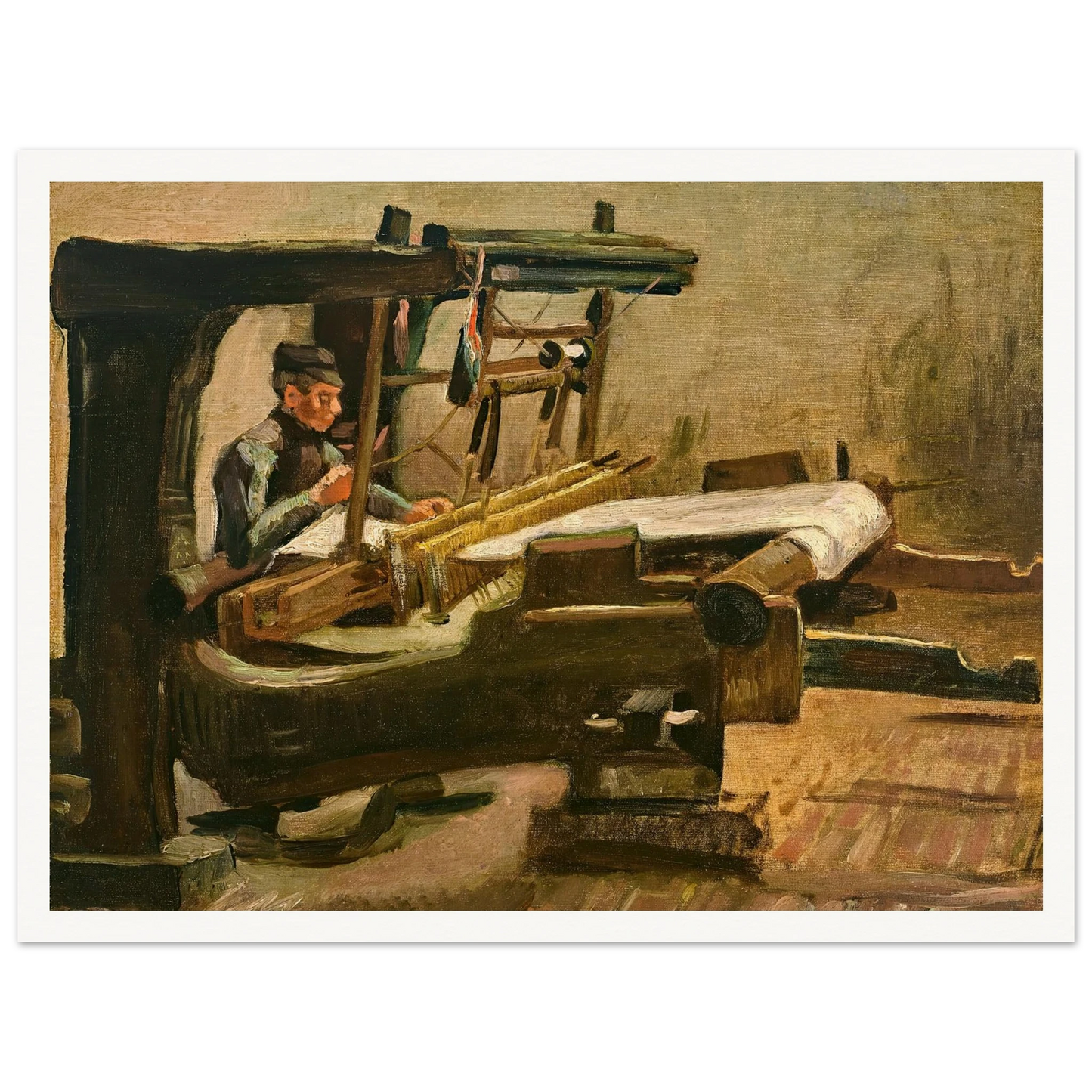 Wever naar rechts gekeerd (Weaver Facing Right) (1884) Art Print | Vincent van Gogh-Quipham Collections