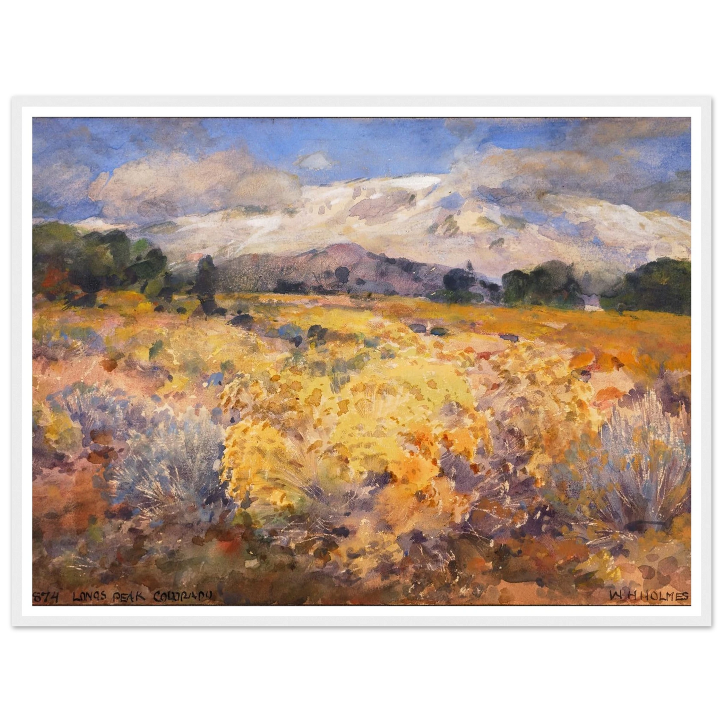 Long’s Peak, Colorado (1874) Art Print | William Henry Holmes-Quipham Collections