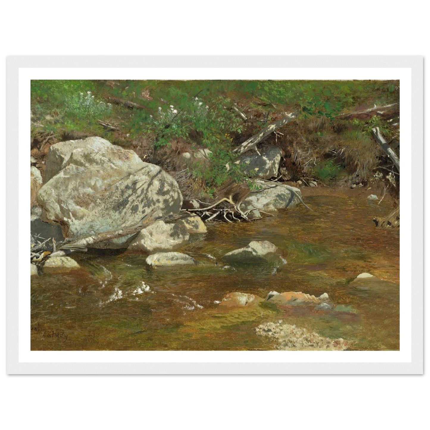 Mountain Brook; A Study (between ca. 1863 and 1869) Art Print | Alexander Helwig Wyant-Quipham Collections