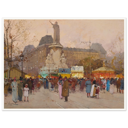 La Place du Republic, Paris Art Print | Eugene Galien Laloue-Quipham Collections