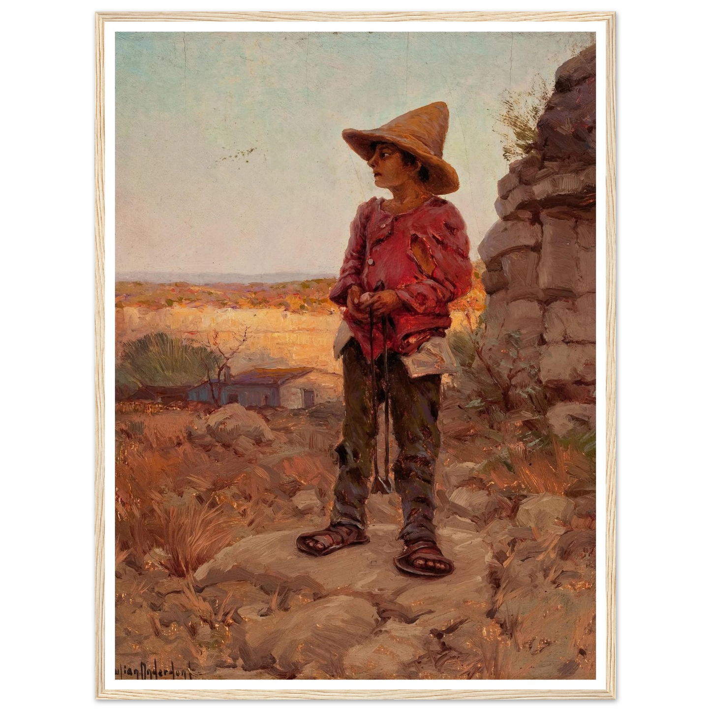 Goat Herder at the San Antonio Quarry (1909) Art Print | Julian Onderdonk-Quipham Collections