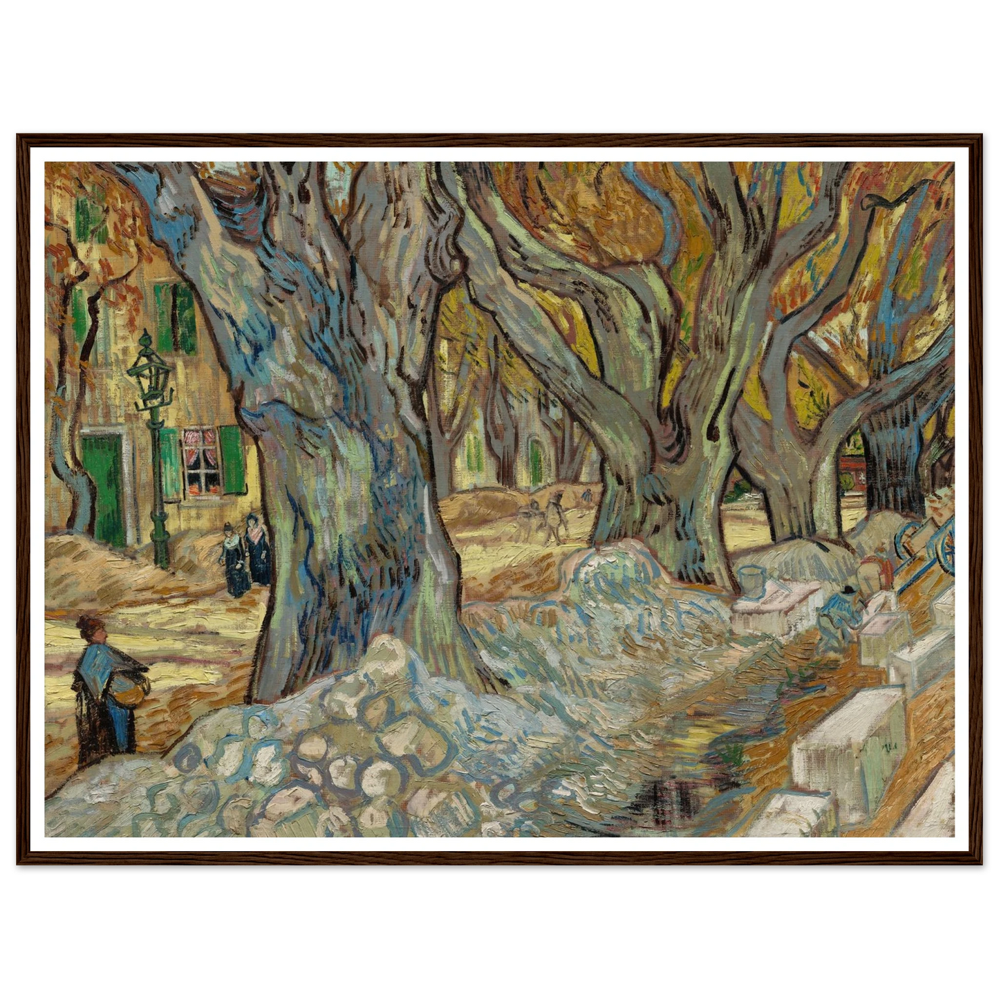 The Large Plane Trees (Road Menders at Saint-Rémy) (1889) Art Print | Vincent van Gogh-Quipham Collections