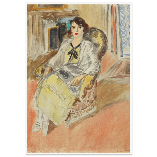 Jeune fille assise, robe jaune (1921-1922) Art Print | Henri Matisse-Quipham Collections