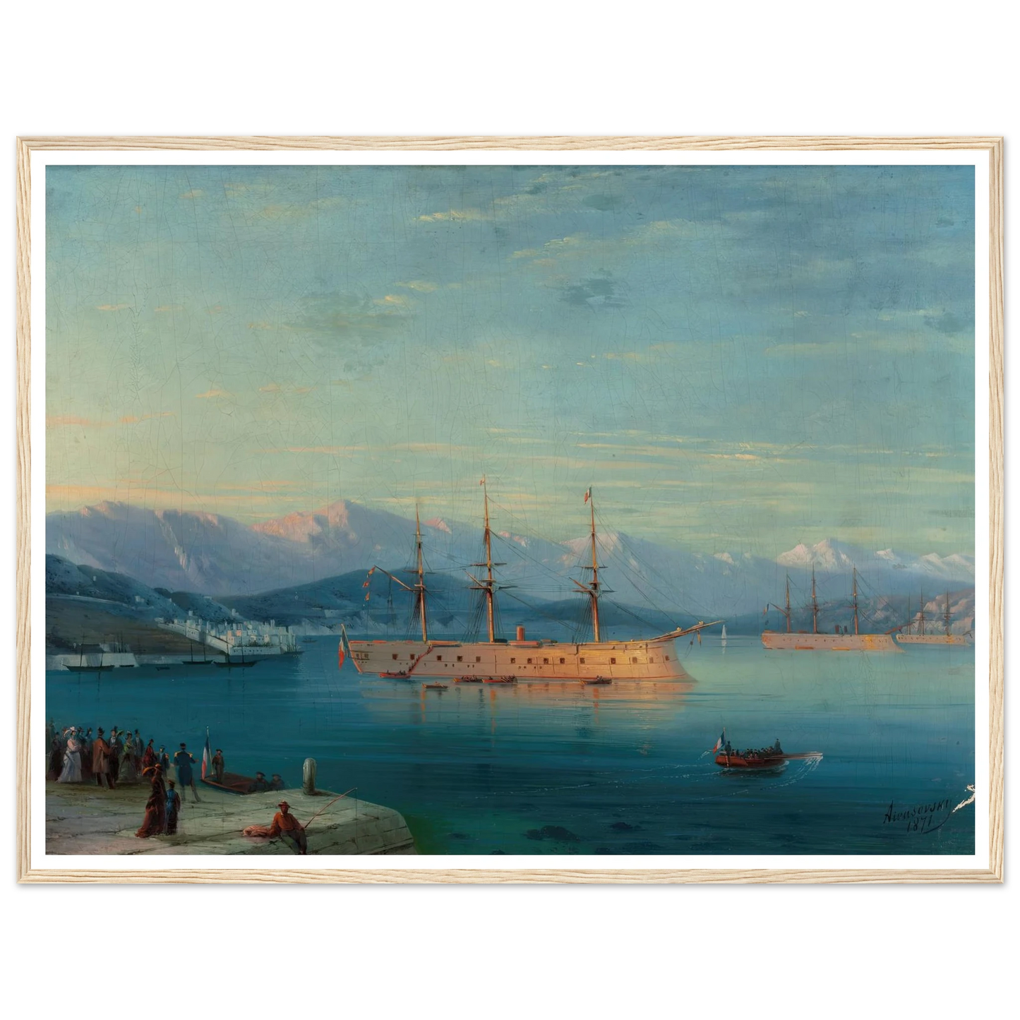 French Ships Departing the Black Sea (1871) Art Print | Ivan Konstantinovich Aivazovsky-Quipham Collections