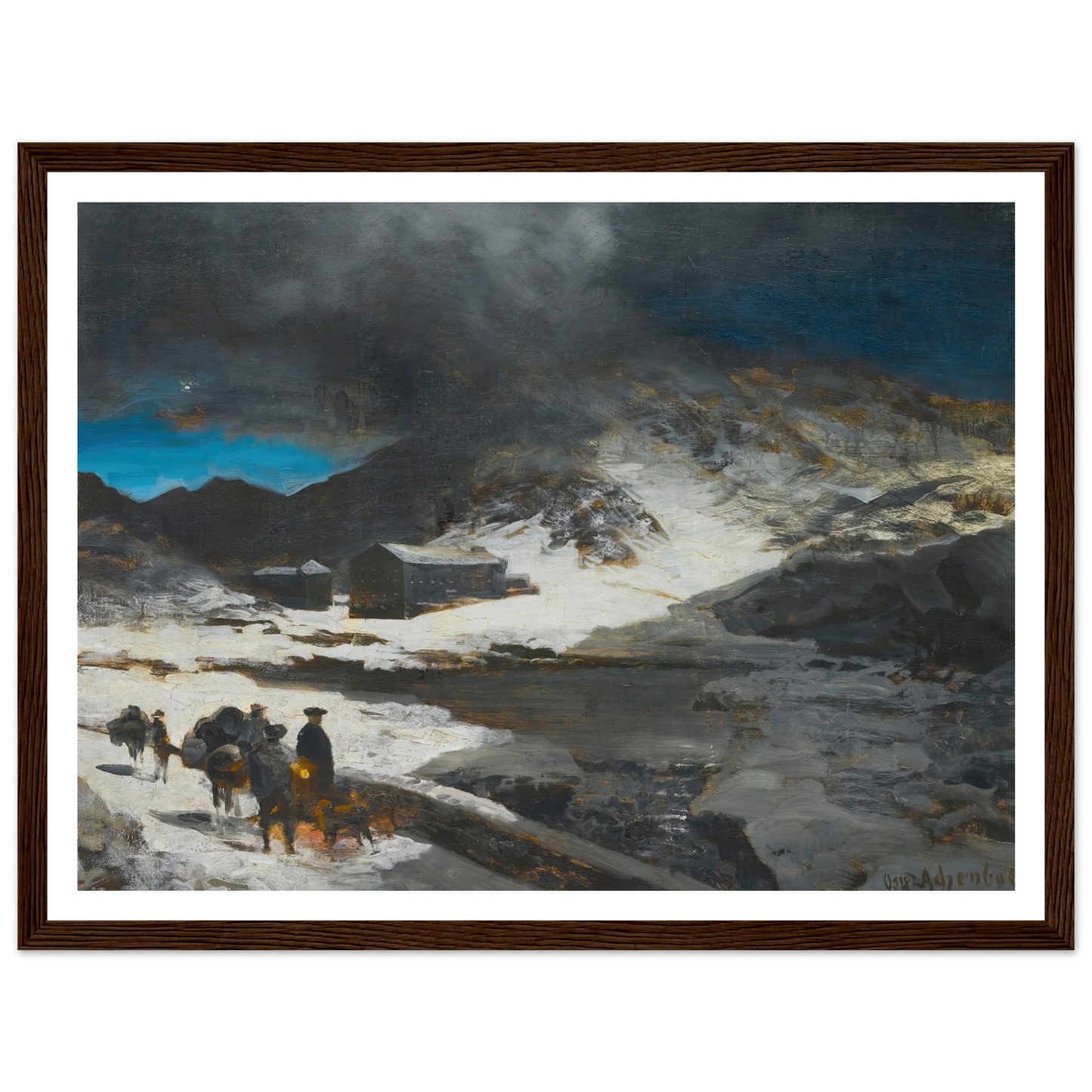 The Great St Bernard Inn, In The Alps Art Print | Oswald Achenbach-Quipham Collections