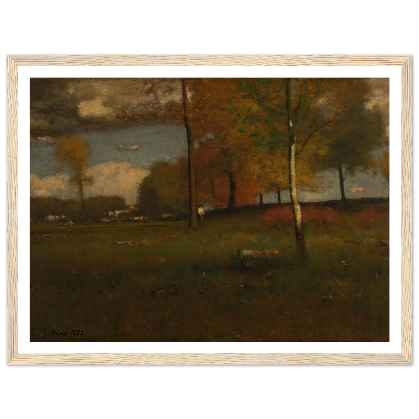Near the Village, October (1892) Art Print | George Inness-Quipham Collections