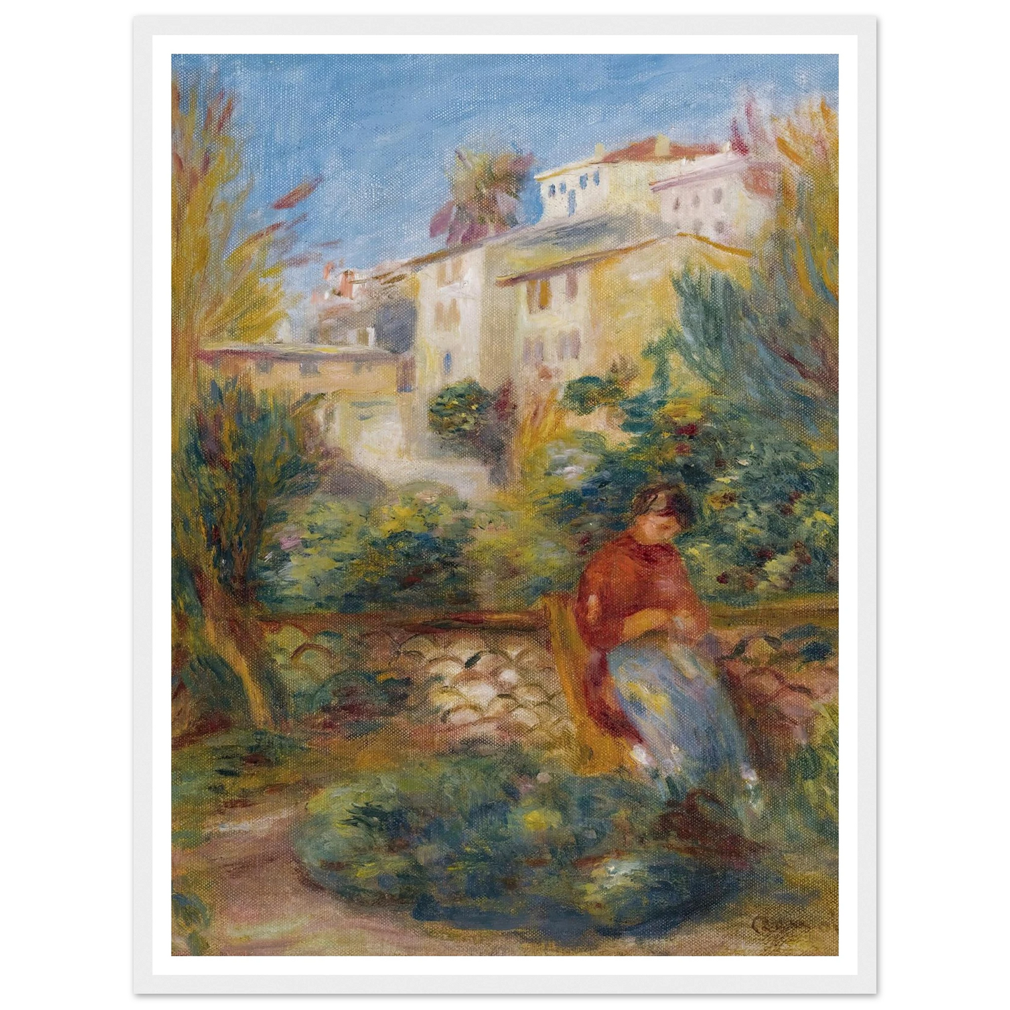 La Terrasse À Cagnes (circa 1908) Art Print | Pierre Auguste Renoir-Quipham Collections