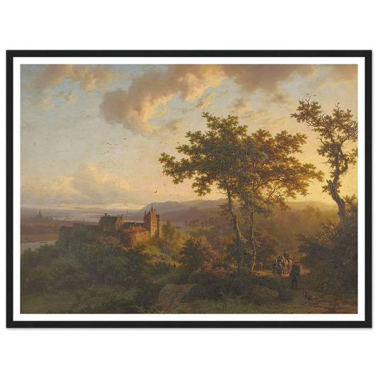 Paysage boisé avec un château (1851) Art Print | Barend Cornelis Koekkoek-Quipham Collections