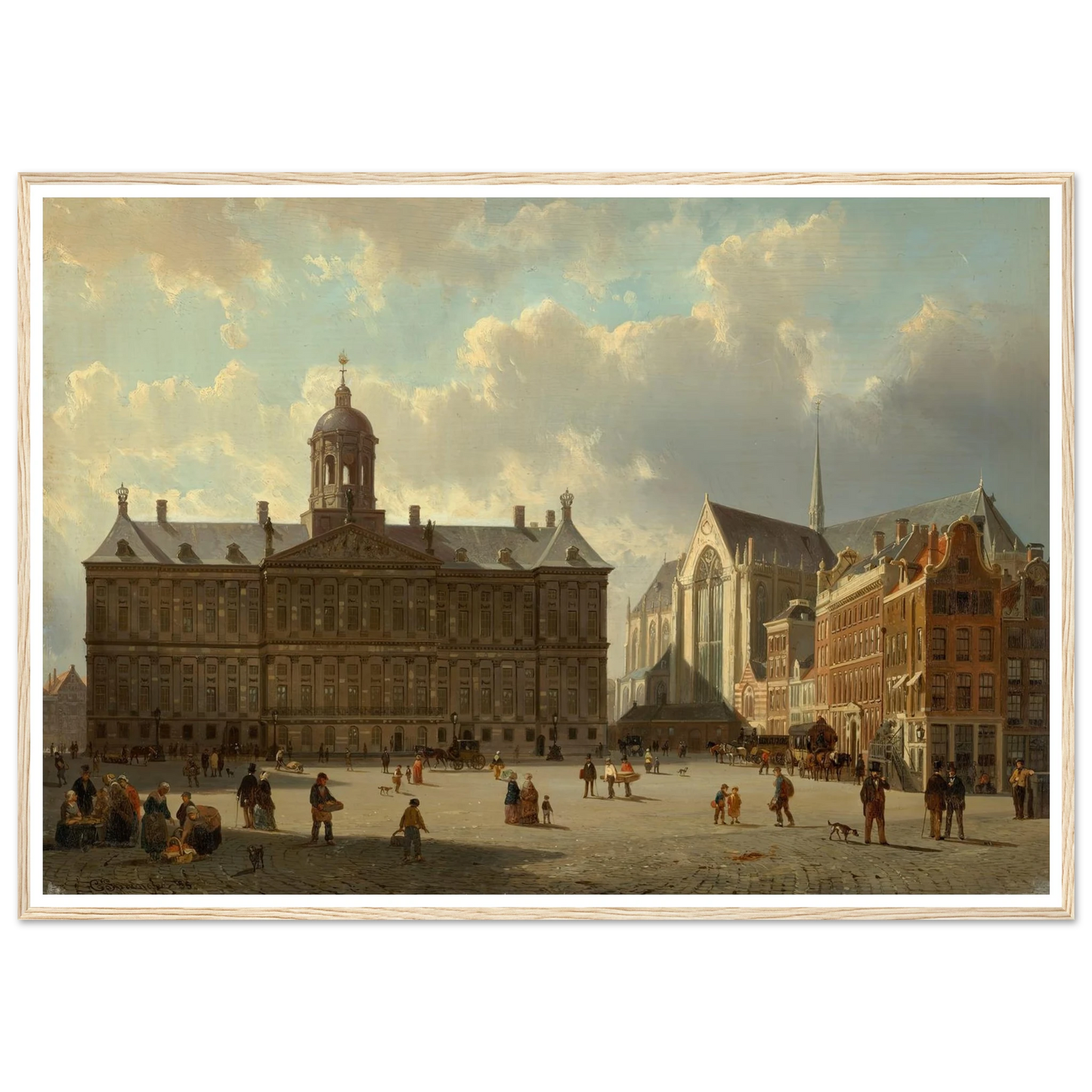 The Royal Palace and the Nieuwe Kerk on the Dam, Amsterdam (1855) Art Print | Cornelis Springer-Quipham Collections