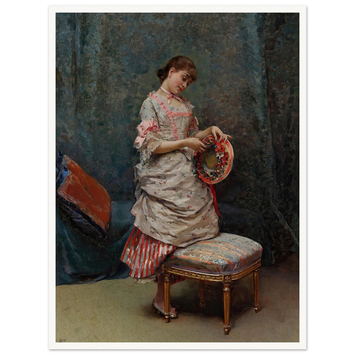 Aline Holding a Hat Art Print | Raimundo de Madrazo y Garreta-Quipham Collections