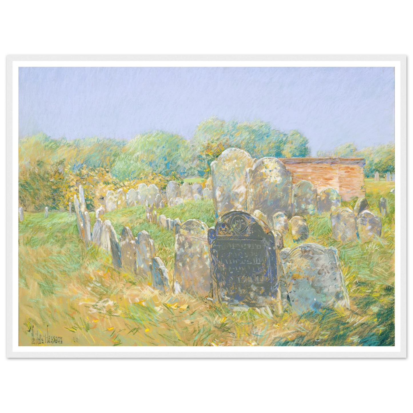 Colonial Graveyard at Lexington (ca. 1891) Art Print | Childe Hassam-Quipham Collections