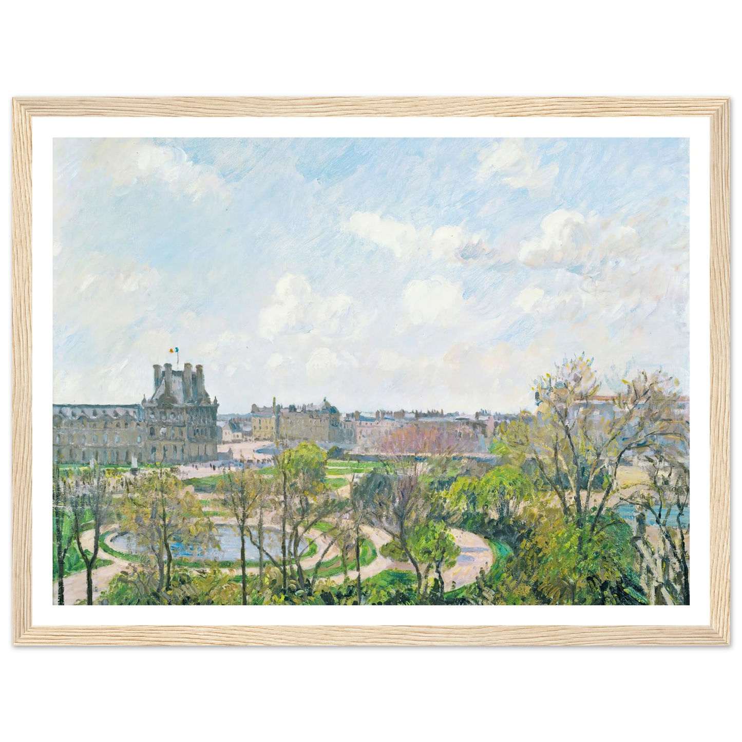Le Jardin Des Tuileries Et Le Pavillon De Flore, Matin, Printemps (1900) Art Print | Camille Pissarro-Quipham Collections