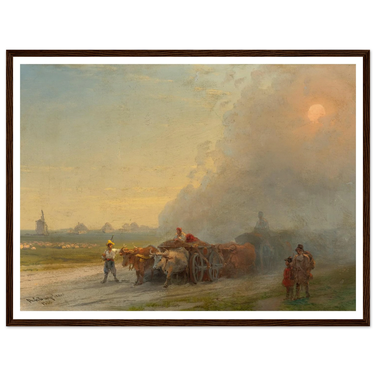 Ox-Carts In The Ukrainian Steppe (1888) Art Print | Ivan Konstantinovich Aivazovsky-Quipham Collections